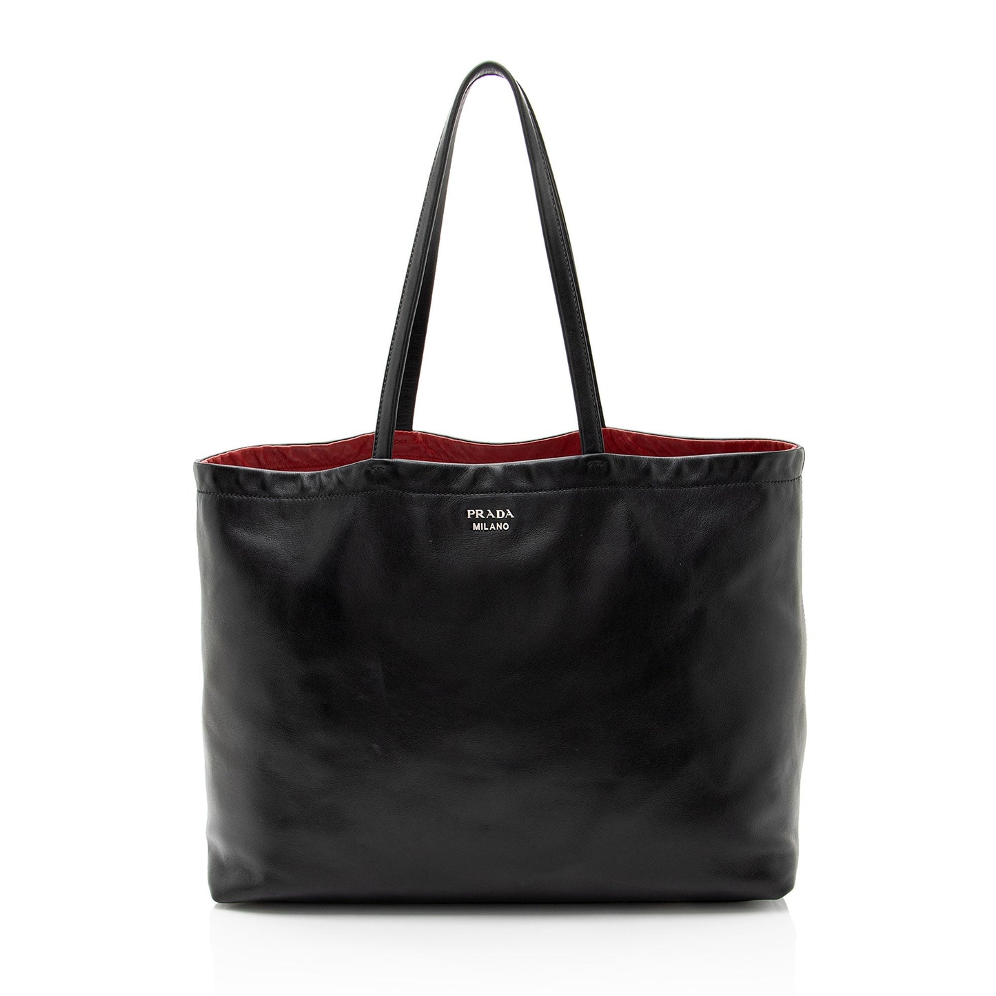 Prada Reversible E W Tote Leather Tote Bag
