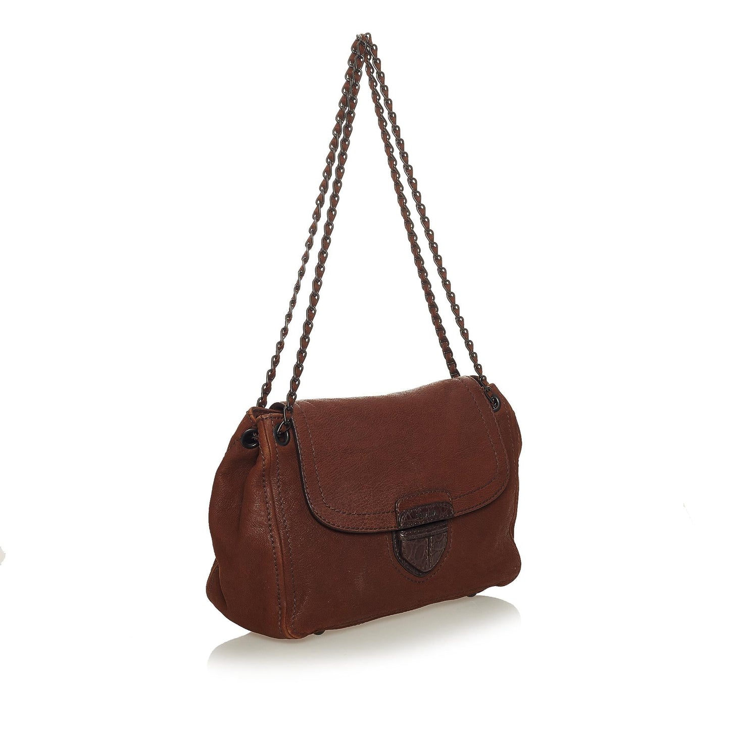 Prada Shoulder Bag Shg Leather Chain Flap