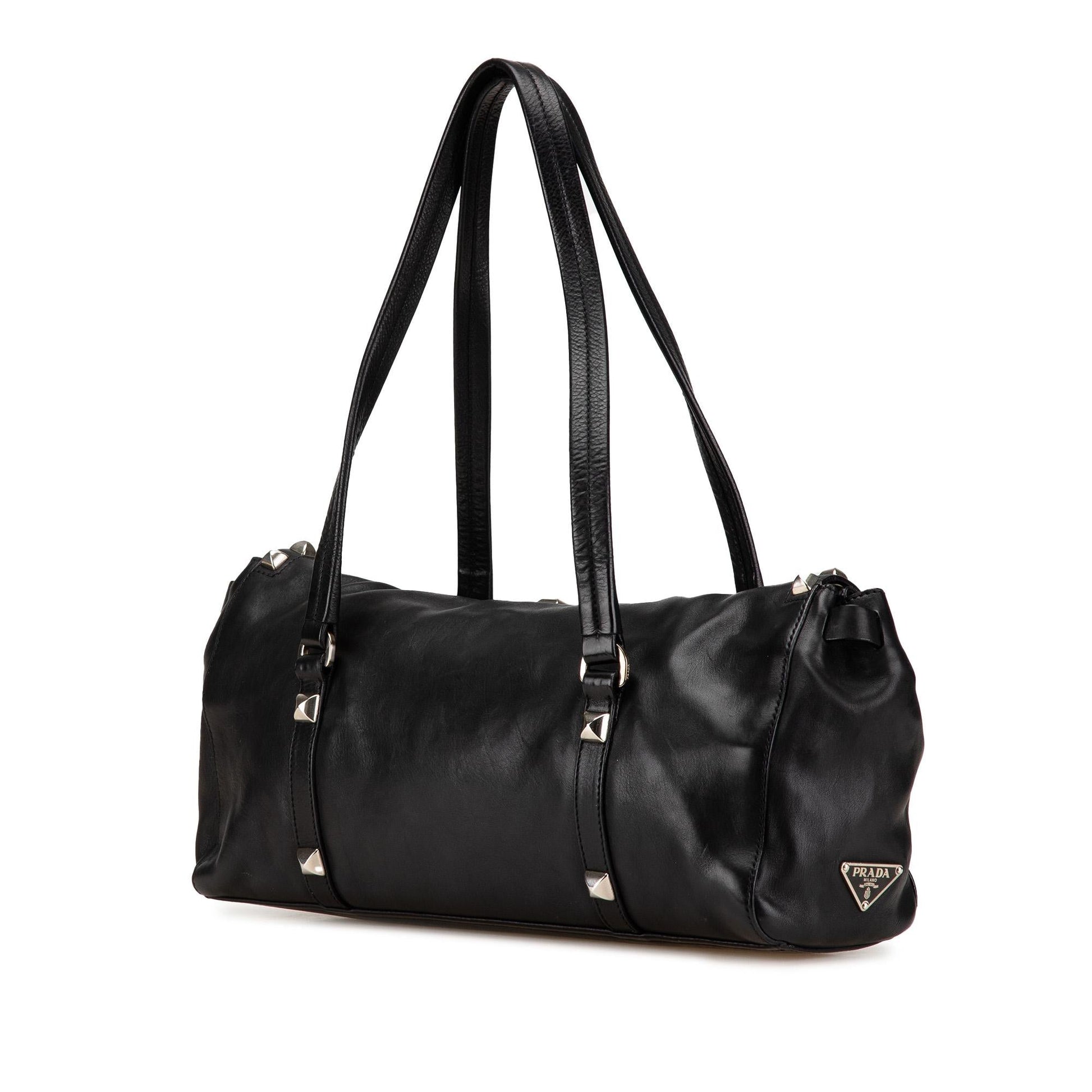 Prada Studded Easy Shoulder Bag Leather