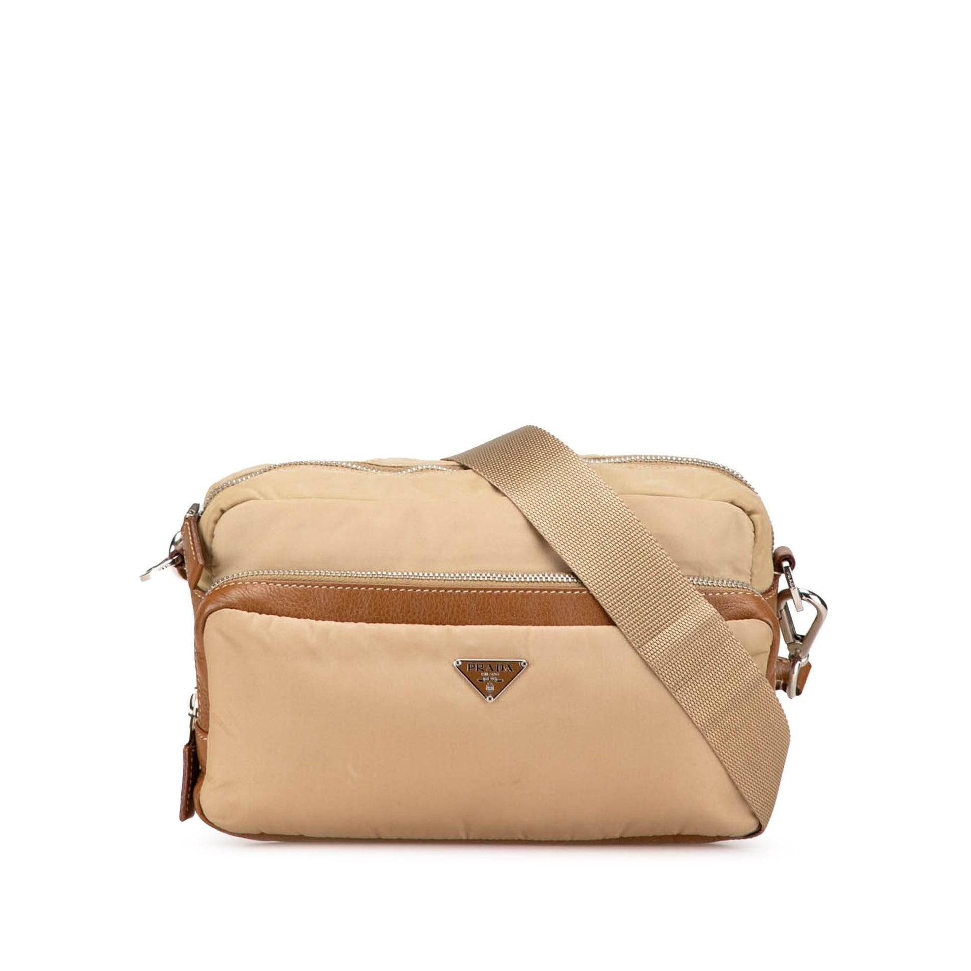 Prada Trimmed Tessuto Camera Bag Shg 6Bydbw Leather Crossbody Bag