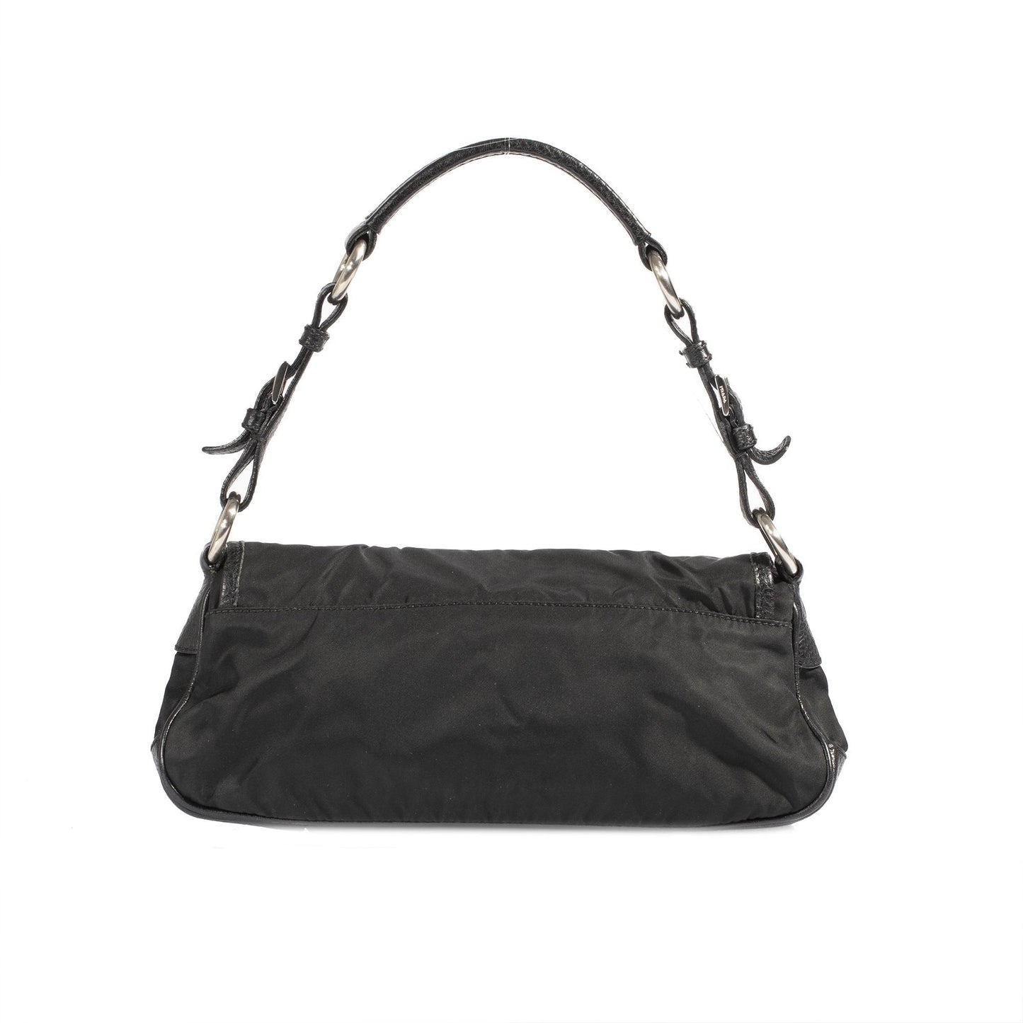 Prada Trimmed Tessuto Vien Bag Leather Nylon Travel Bag
