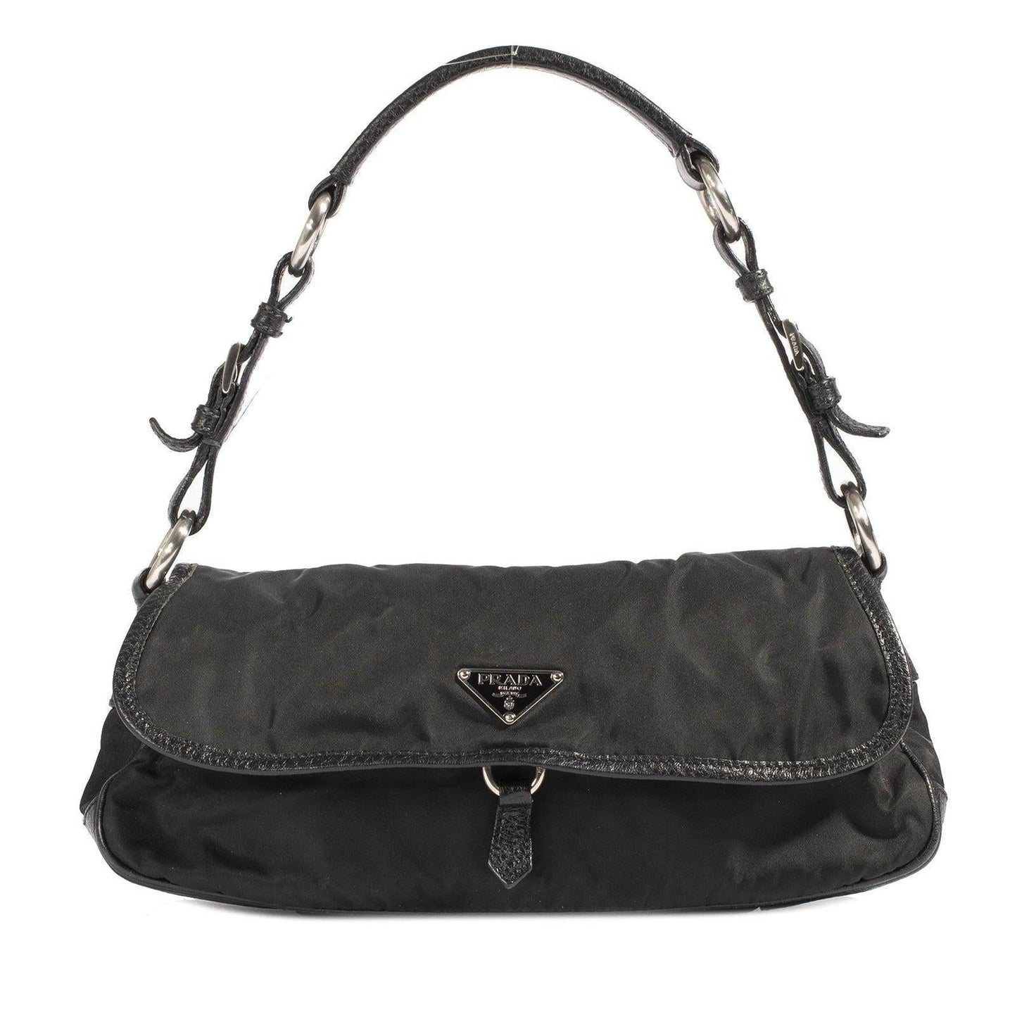 Prada Trimmed Tessuto Vien Bag Leather Nylon Travel Bag