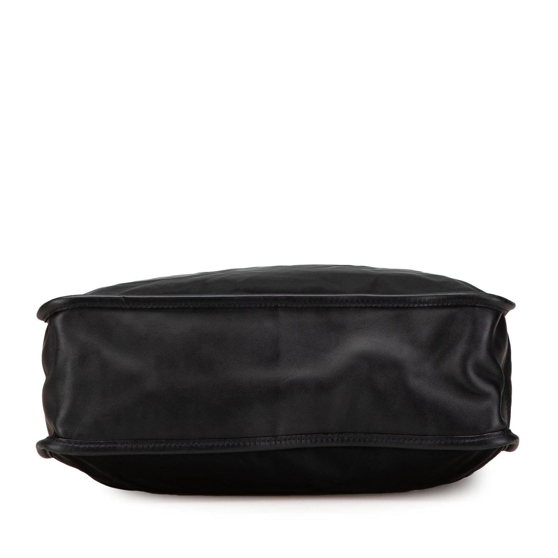 Prada Trimmed Tessuto Tote Leather Tote Bag