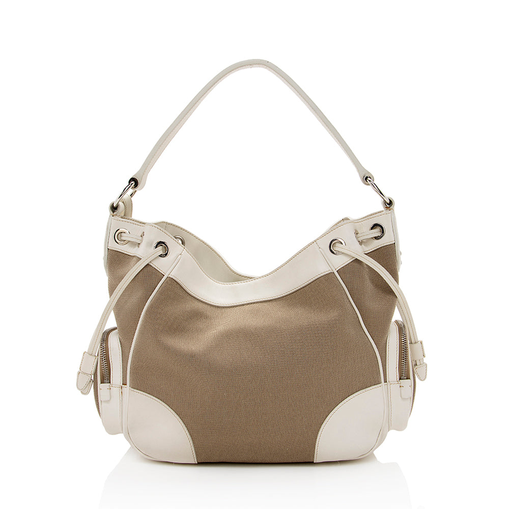 Prada Jacquard Hobo Shf Logo Shoulder Bag