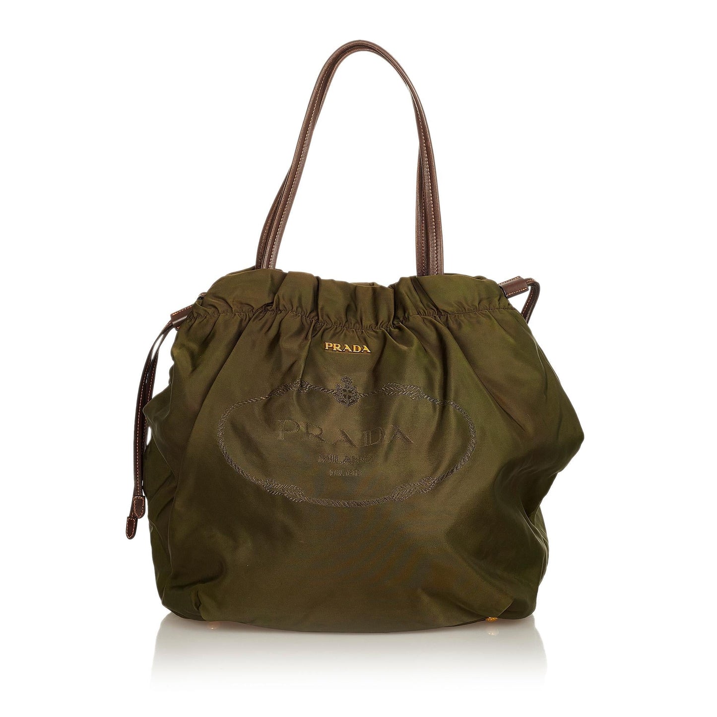 Prada Tessuto Drawstring Tote Bag Shg Logo
