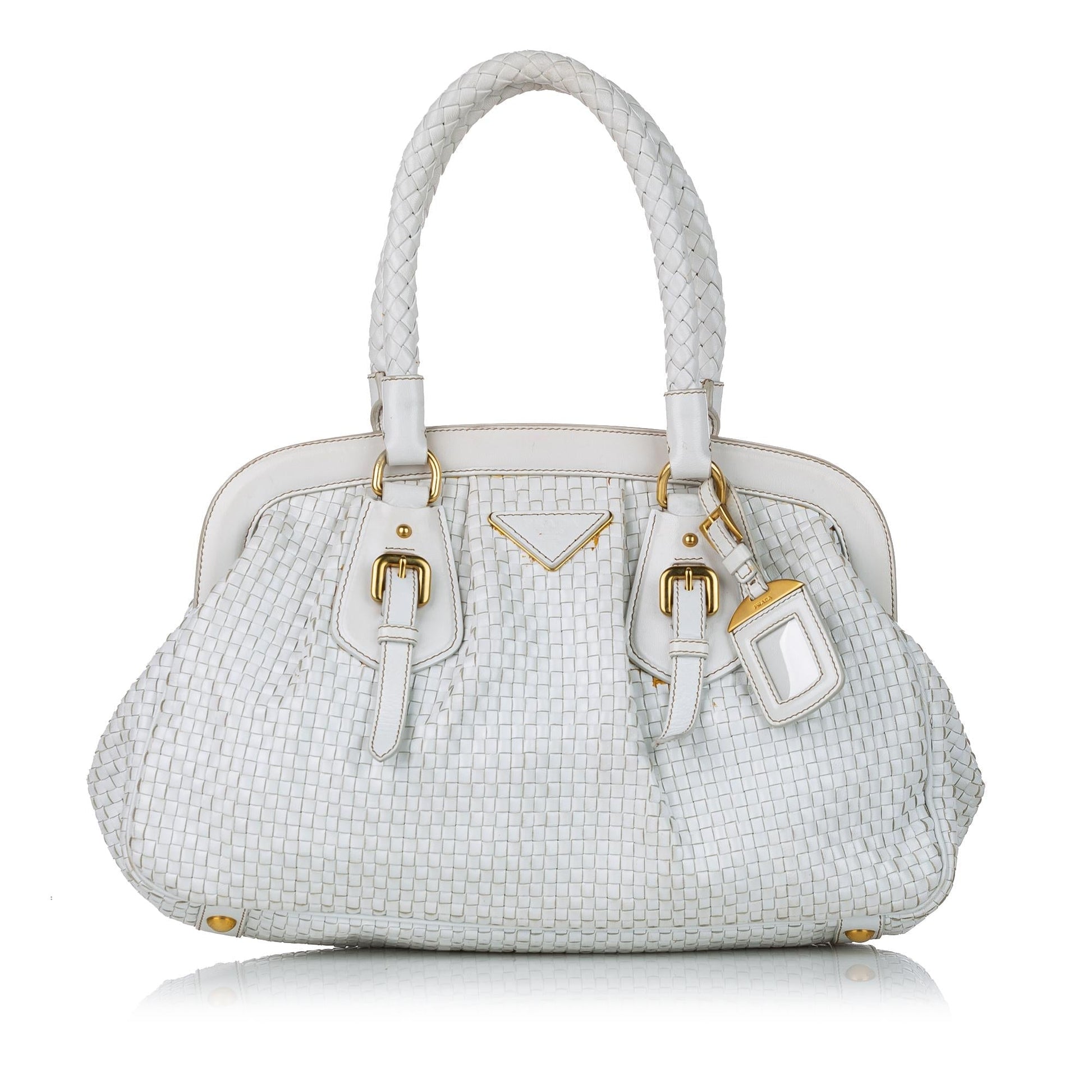 Prada Madras Frame Handbag Shg Satchel Bag