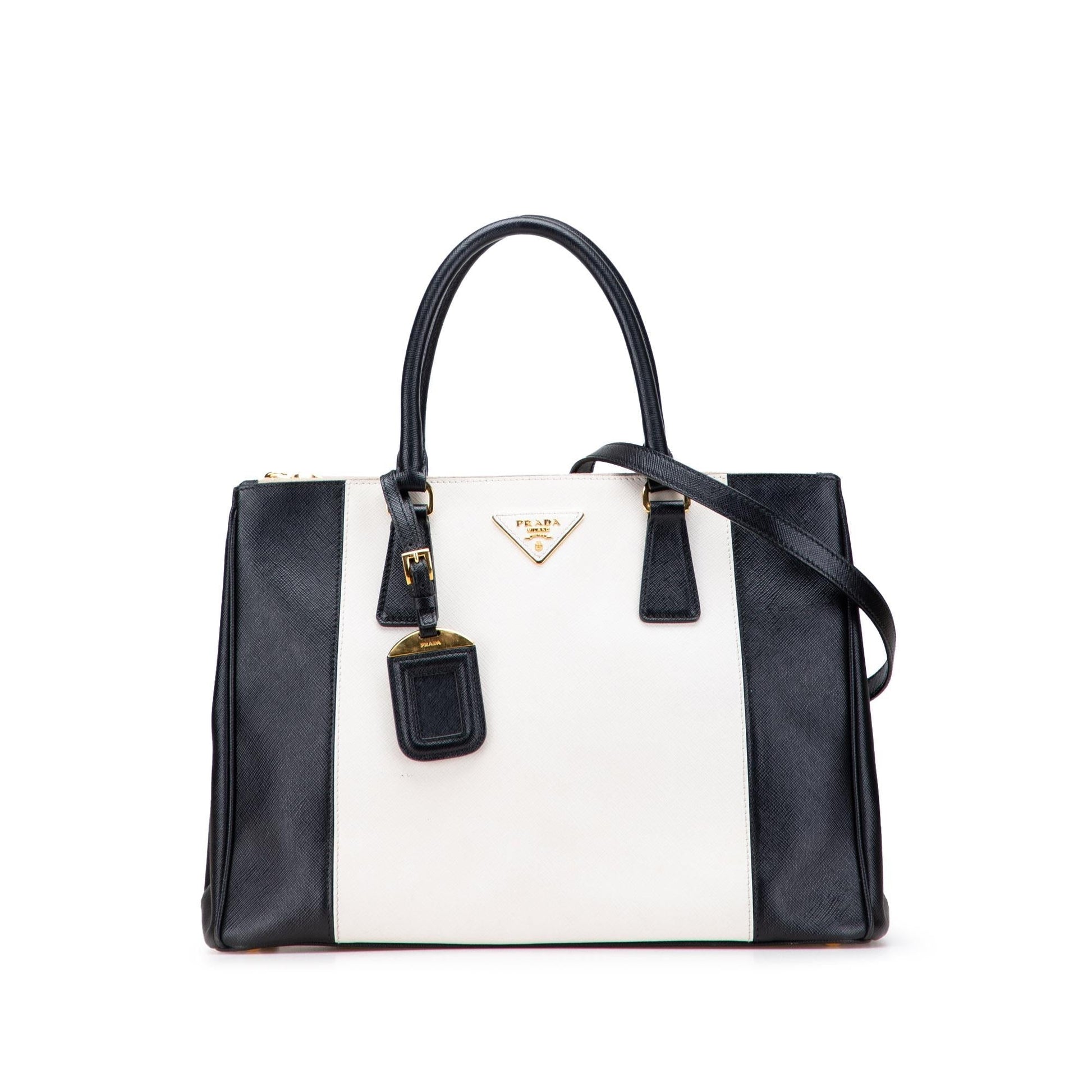 Prada Bicolor Lux Galleria Double Satchel Saffiano Medium Zip Satchel Bag Zip Satchel 1
