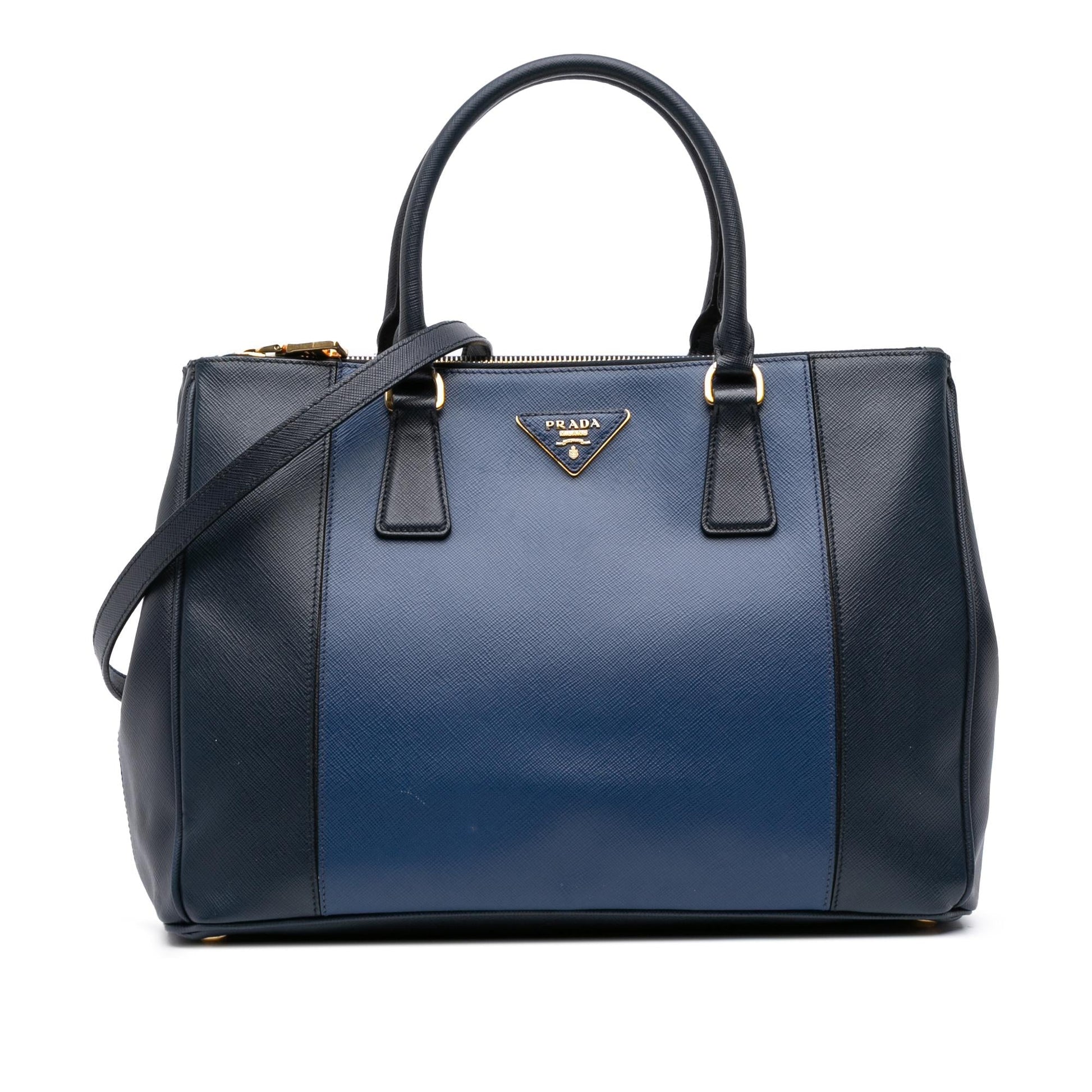 Prada Bicolor Lux Galleria Double Satchel Saffiano Medium Zip Satchel Bag Zip Satchel 2