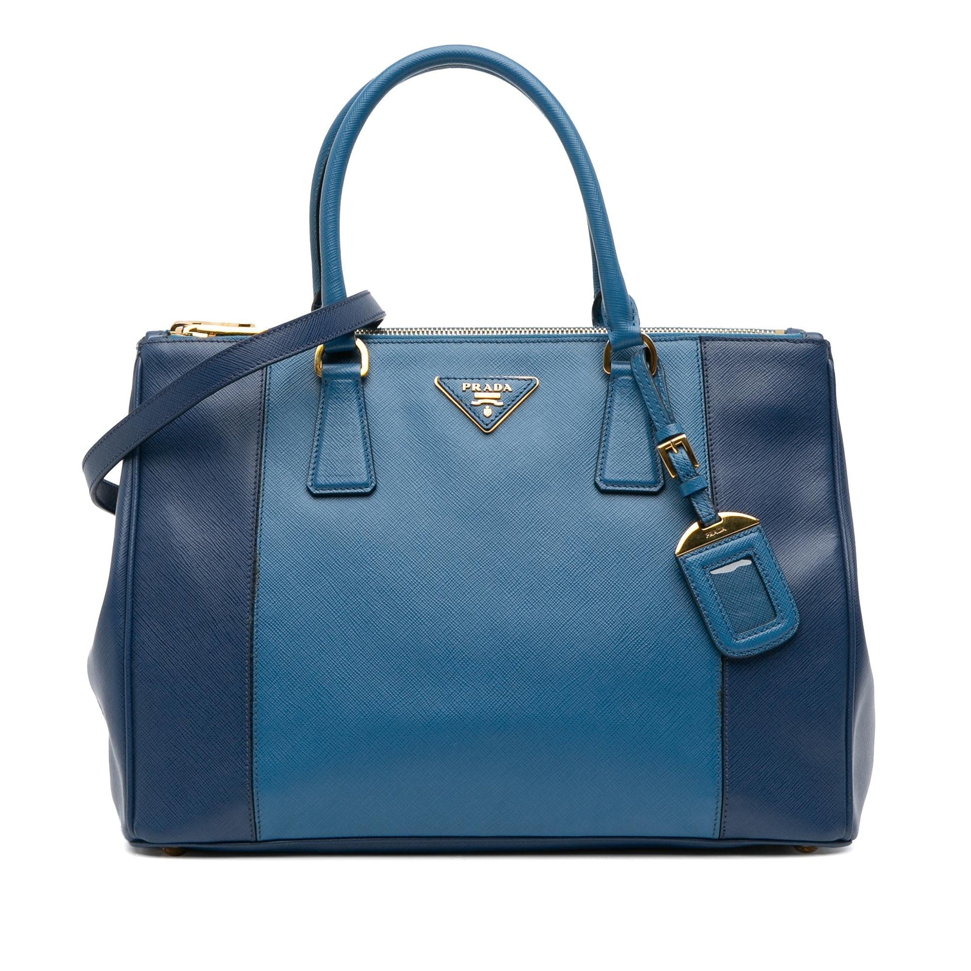 Prada Bicolor Lux Galleria Double Satchel Saffiano Medium Zip Satchel Bag Zip Satchel 3
