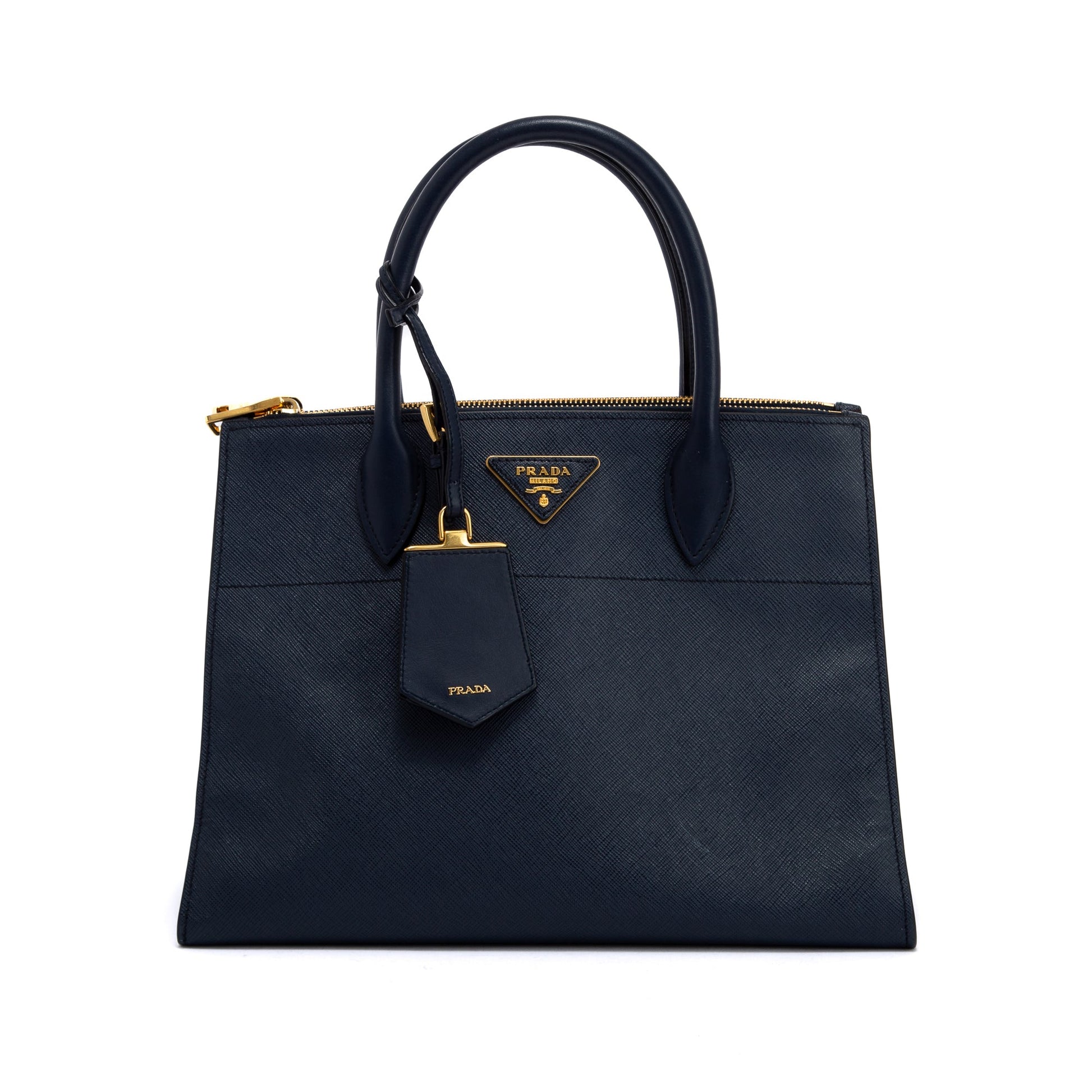 Prada Saffiano & City Calf Paradigme Tote Handbag Leather Medium Tote Bag