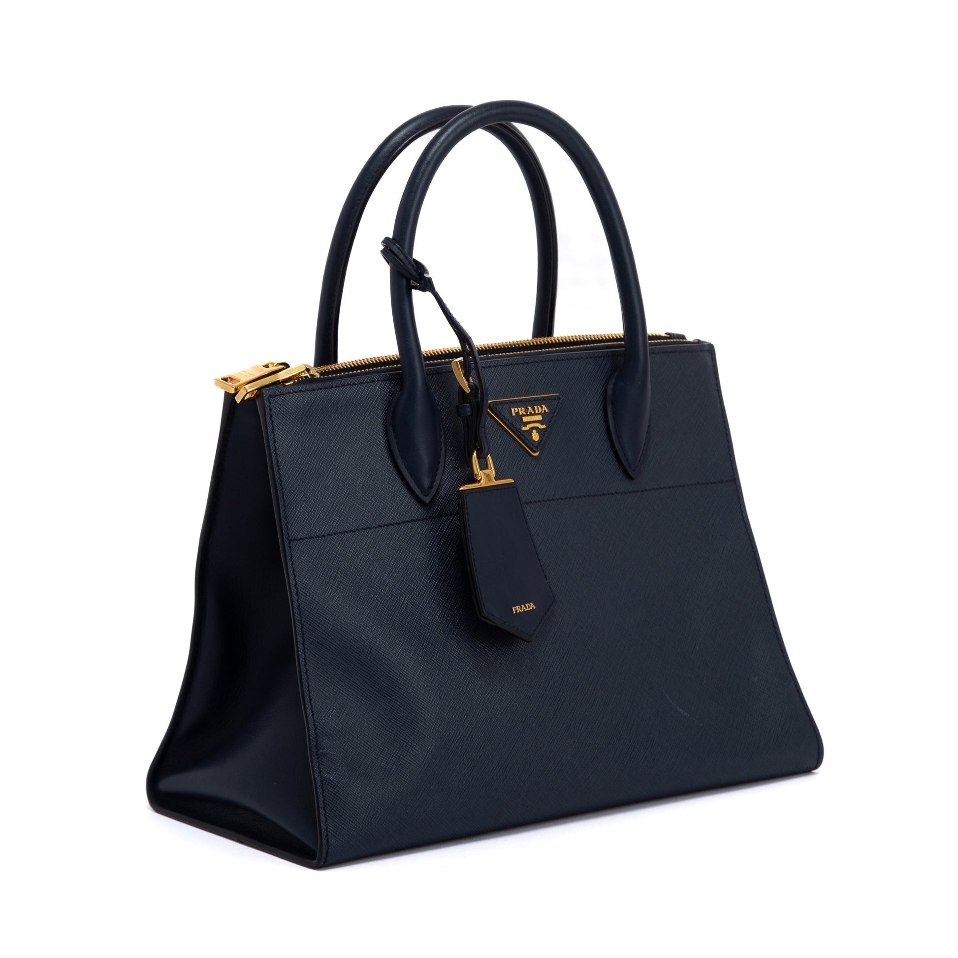 Prada Saffiano & City Calf Paradigme Tote Handbag Leather Medium Tote Bag