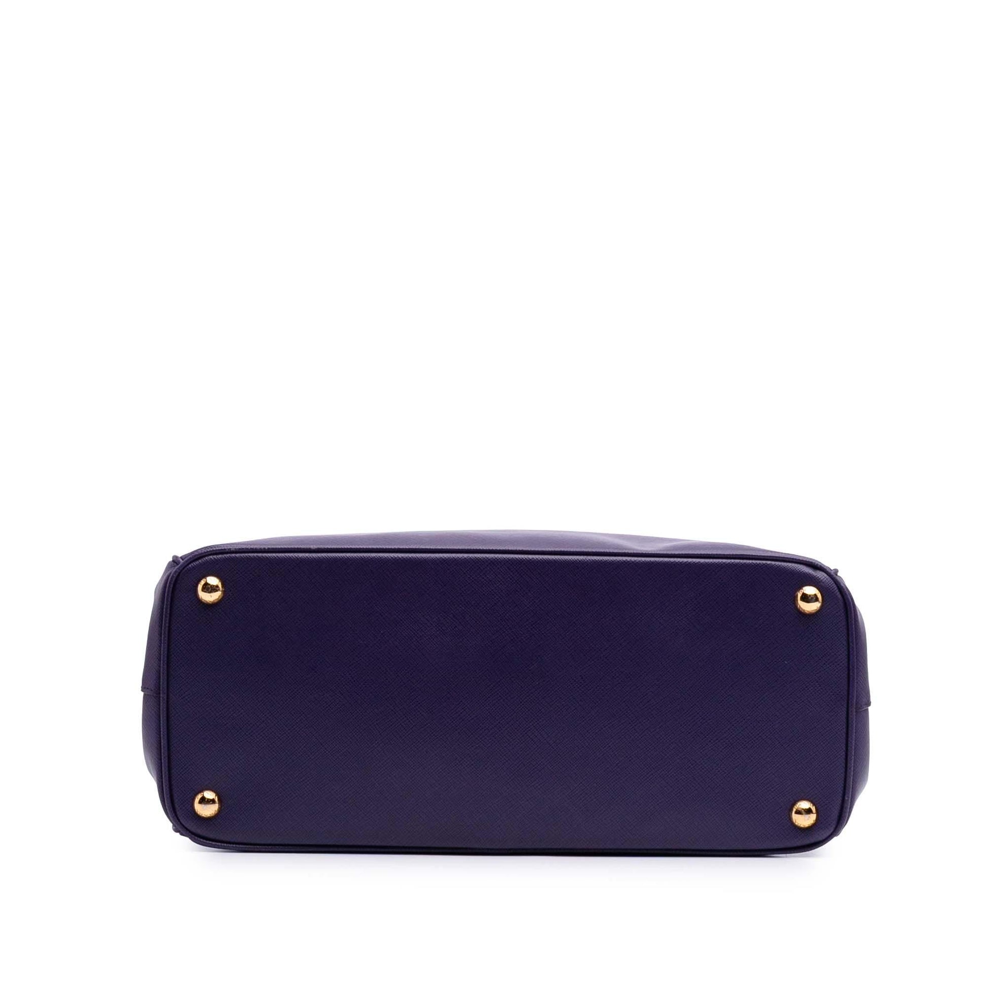 Prada Lux Galleria Double Satchel Saffiano Medium Zip Satchel Bag