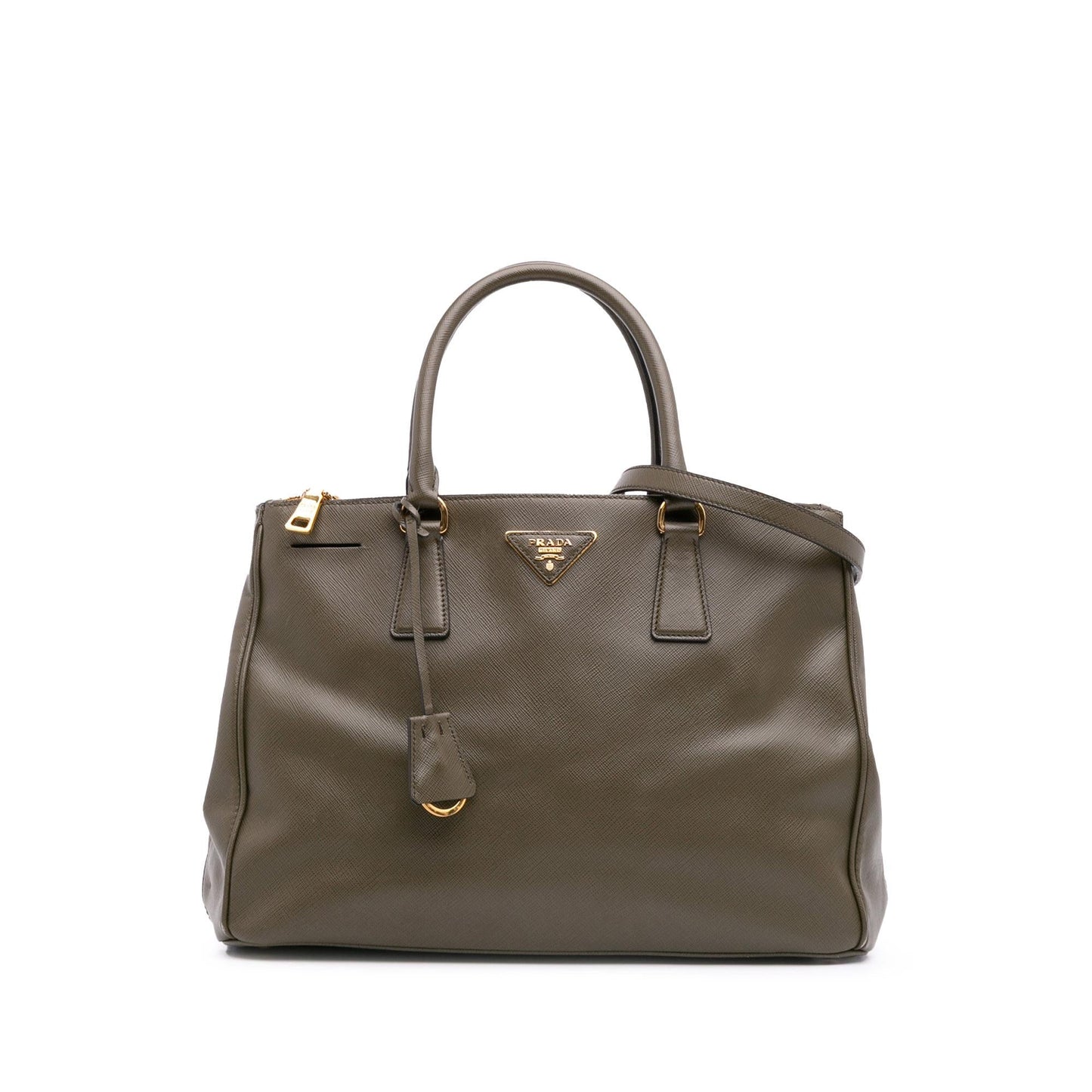 Prada Lux Galleria Double Satchel Bag Saffiano Medium Zip
