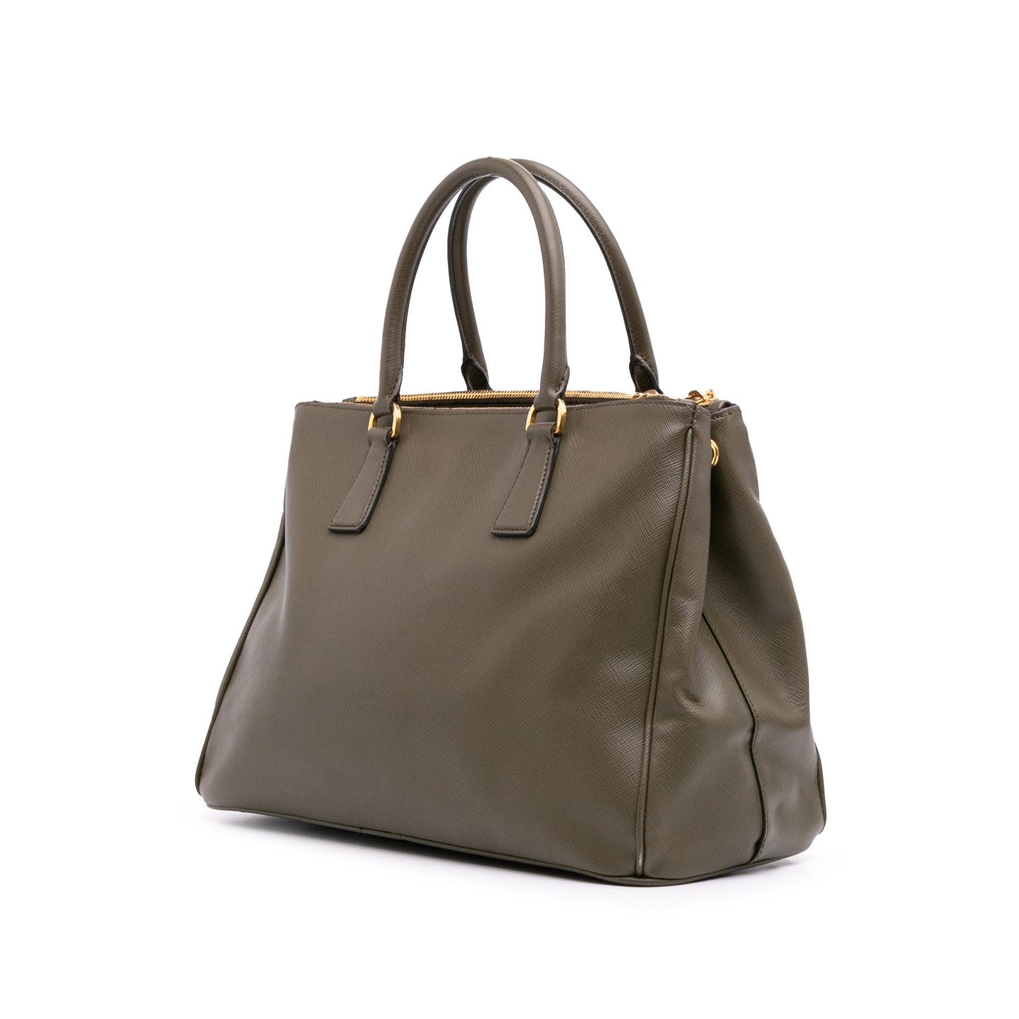 Prada Lux Galleria Double Satchel Bag Saffiano Medium Zip