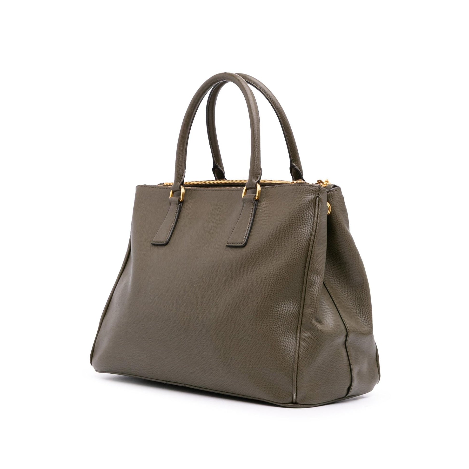 Prada Lux Galleria Double Satchel Bag Saffiano Medium Zip