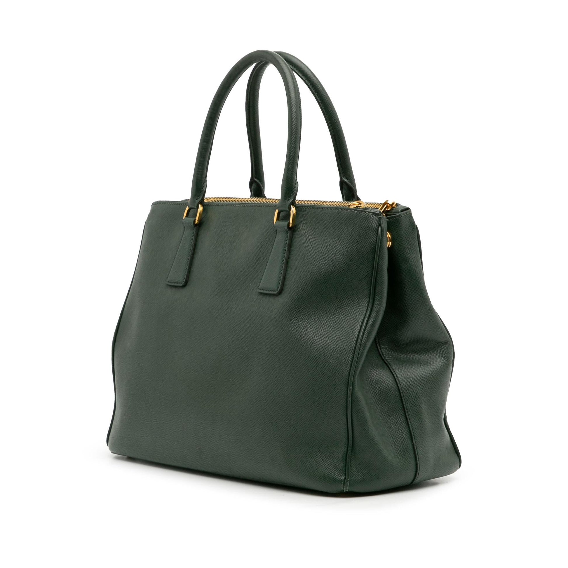 Prada Lux Galleria Double Satchel Bag Saffiano Medium Zip Double Zip 1