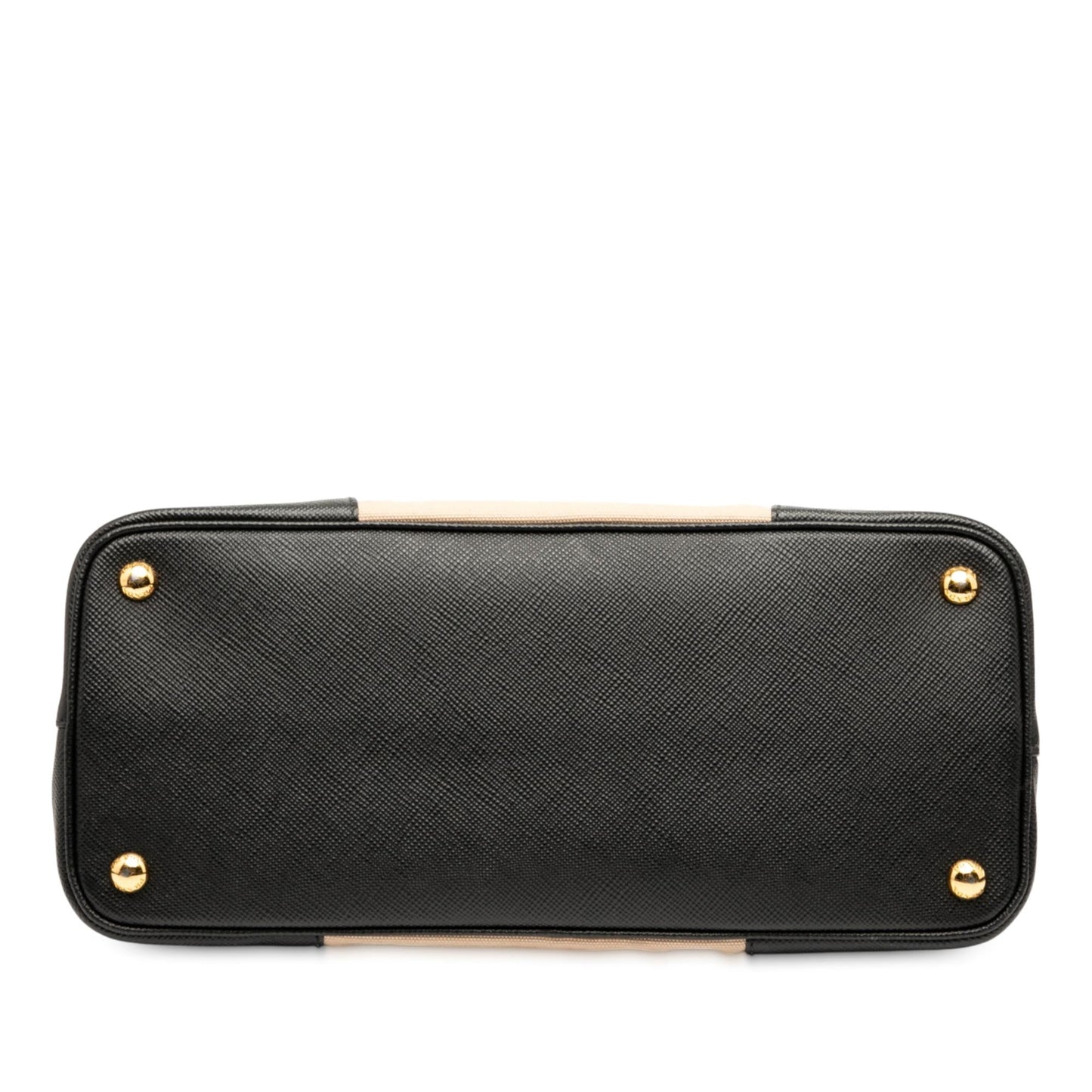 Prada Trimmed Canapa Double Satchel Saffiano Medium Satchel Bag