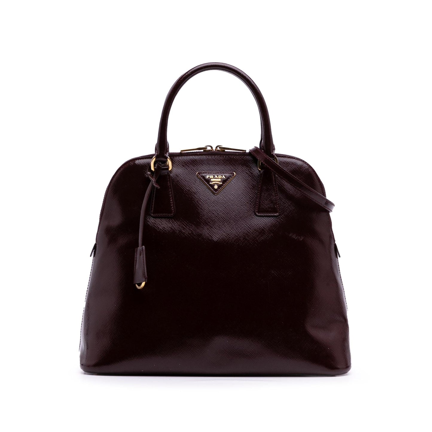 Prada Vernice Dome Satchel Saffiano Medium Satchel Bag