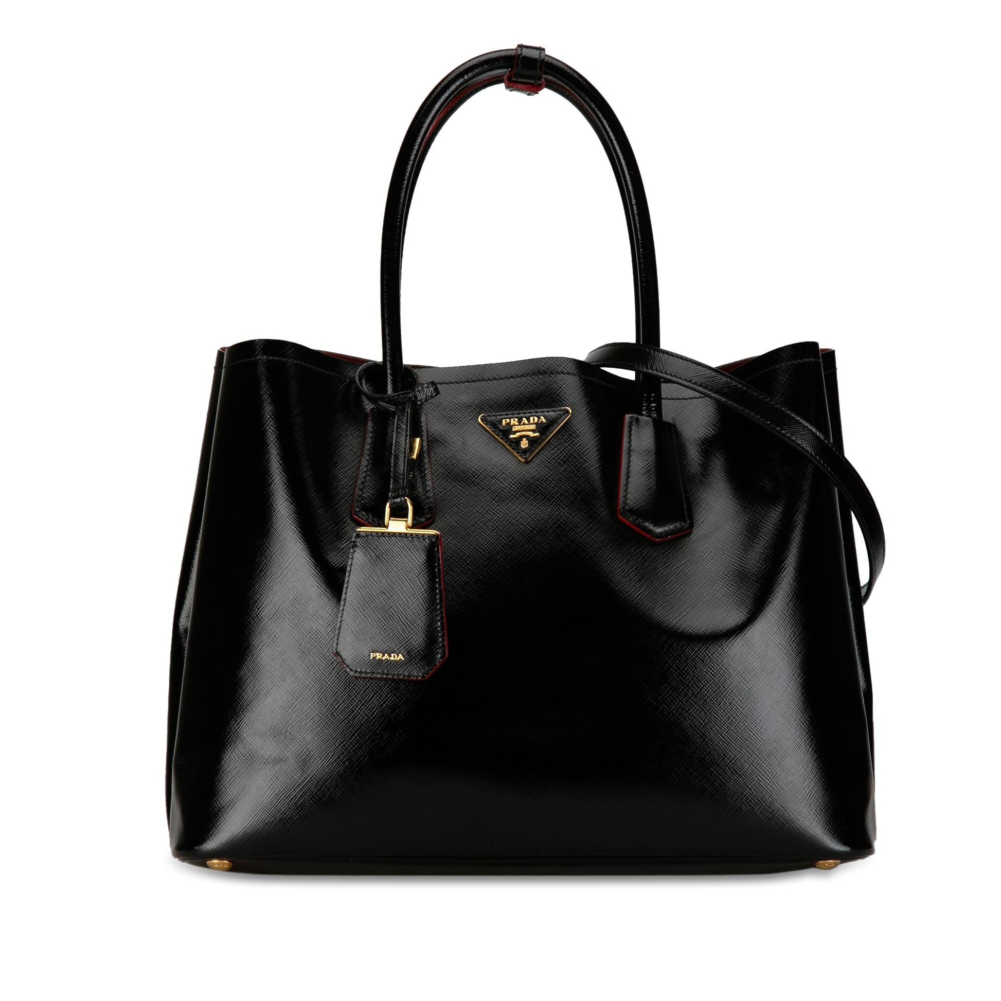 Prada Vernice Double Satchel Shg Vftu3R Saffiano Medium Satchel Bag