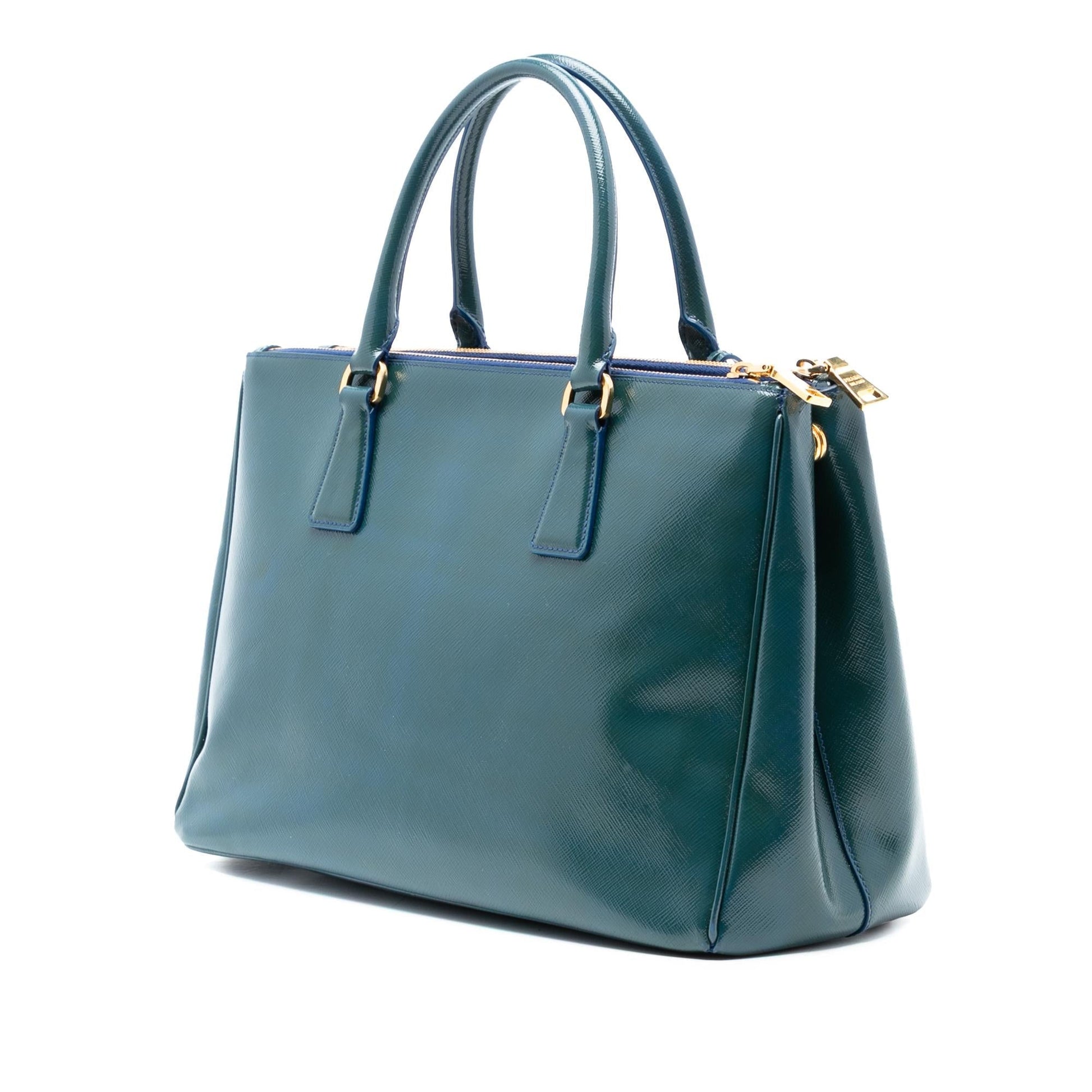 Prada Vernice Galleria Double Satchel Saffiano Medium Zip Satchel Bag Zip Satchel 1