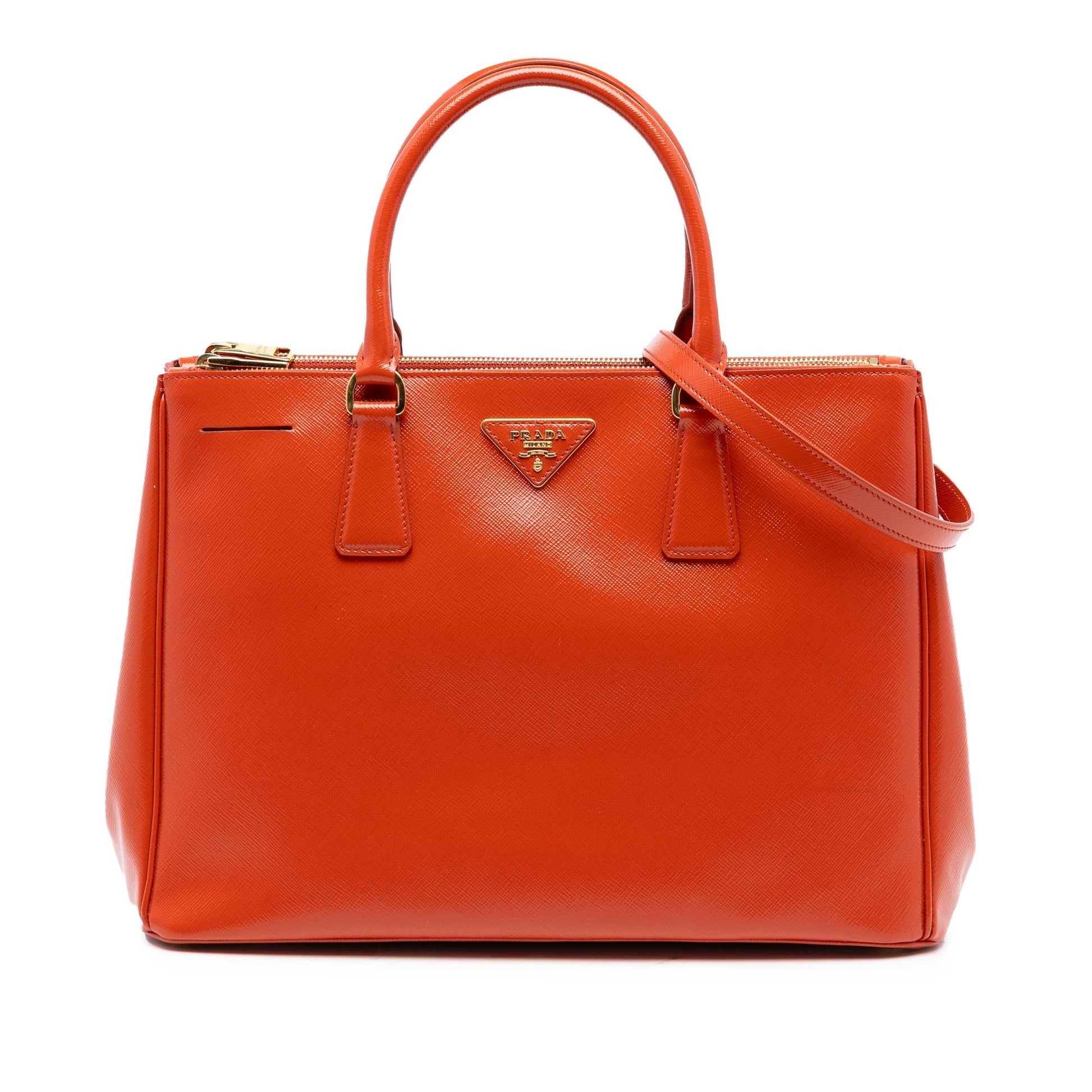 Prada Vernice Galleria Double Satchel Saffiano Medium Zip Satchel Bag Zip Satchel 2