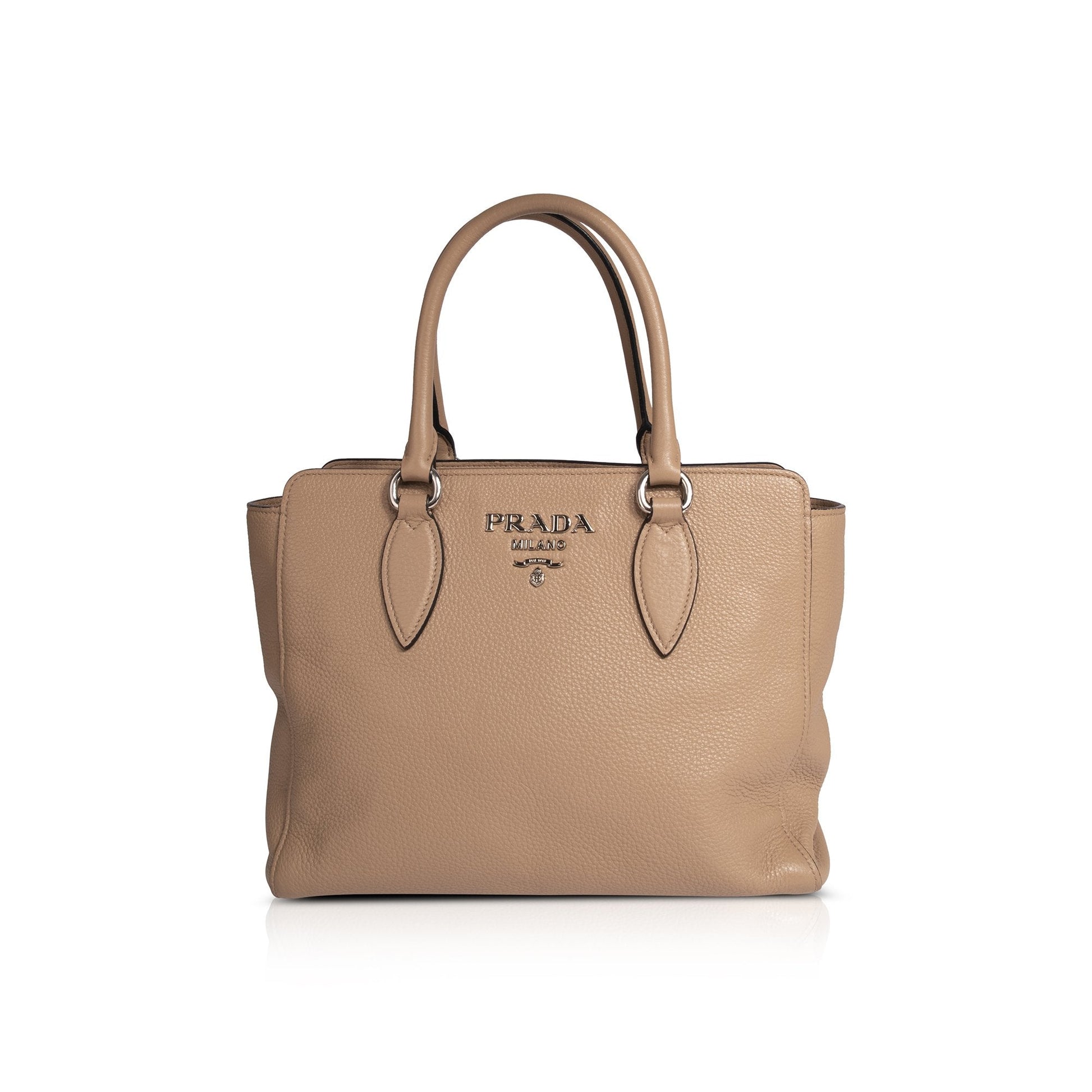 Prada Vitello Phenix Two Way Zip Tote Handbag Medium Tote Bag