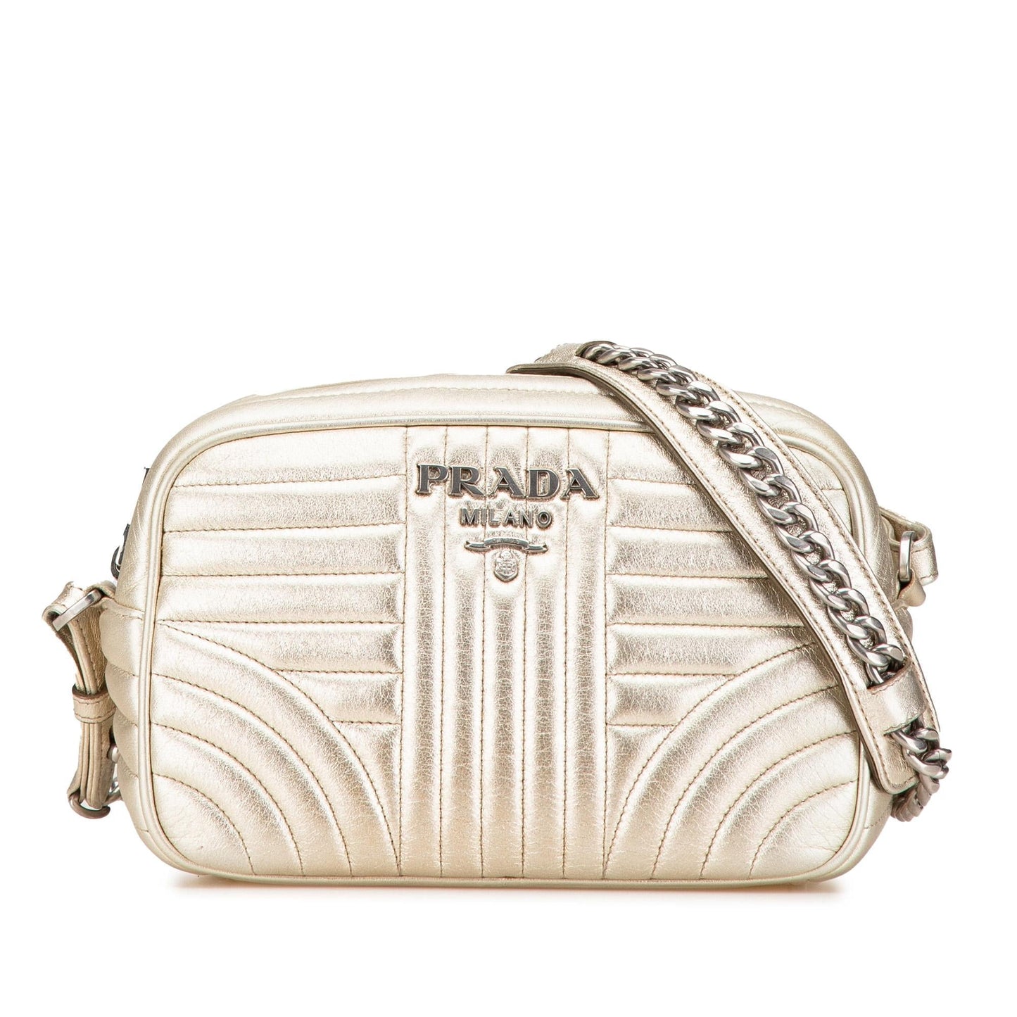 Prada Metallic Nappa Impunture Diagramme Camera Bag Shg Ki9Iju Crossbody Bag