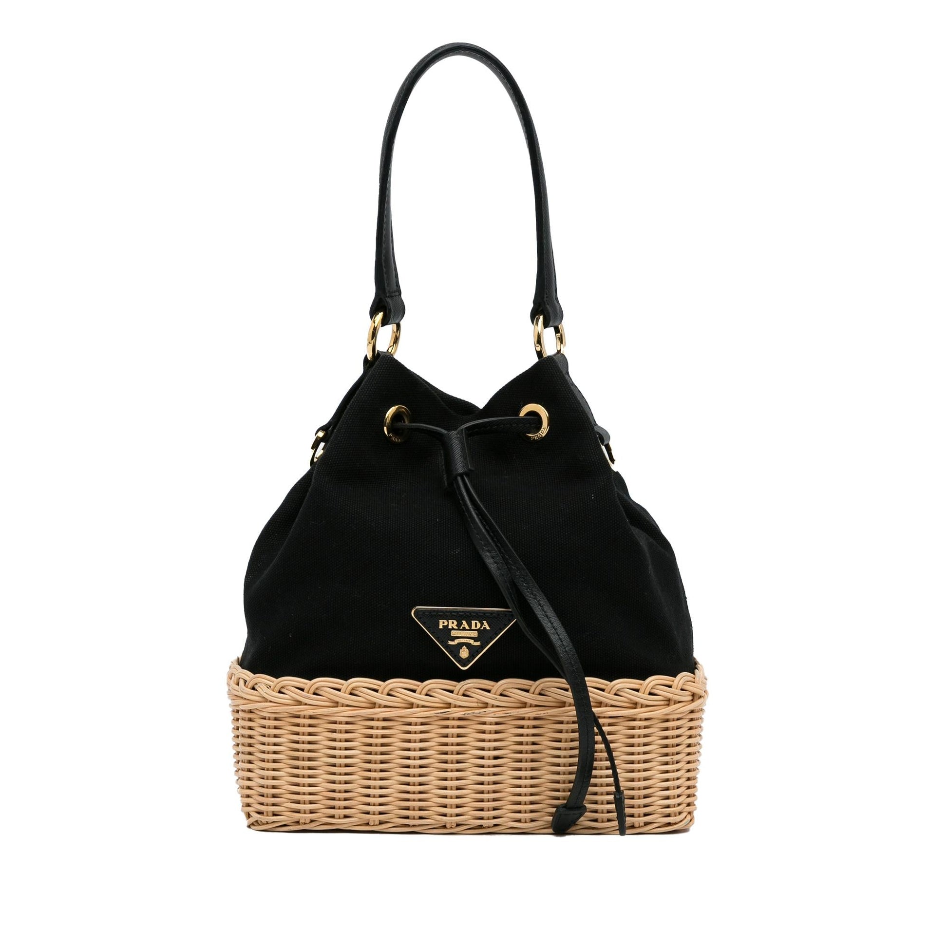 Prada Midollino And Canapa Bag Shg Wkjd4H Bucket Shoulder Bag