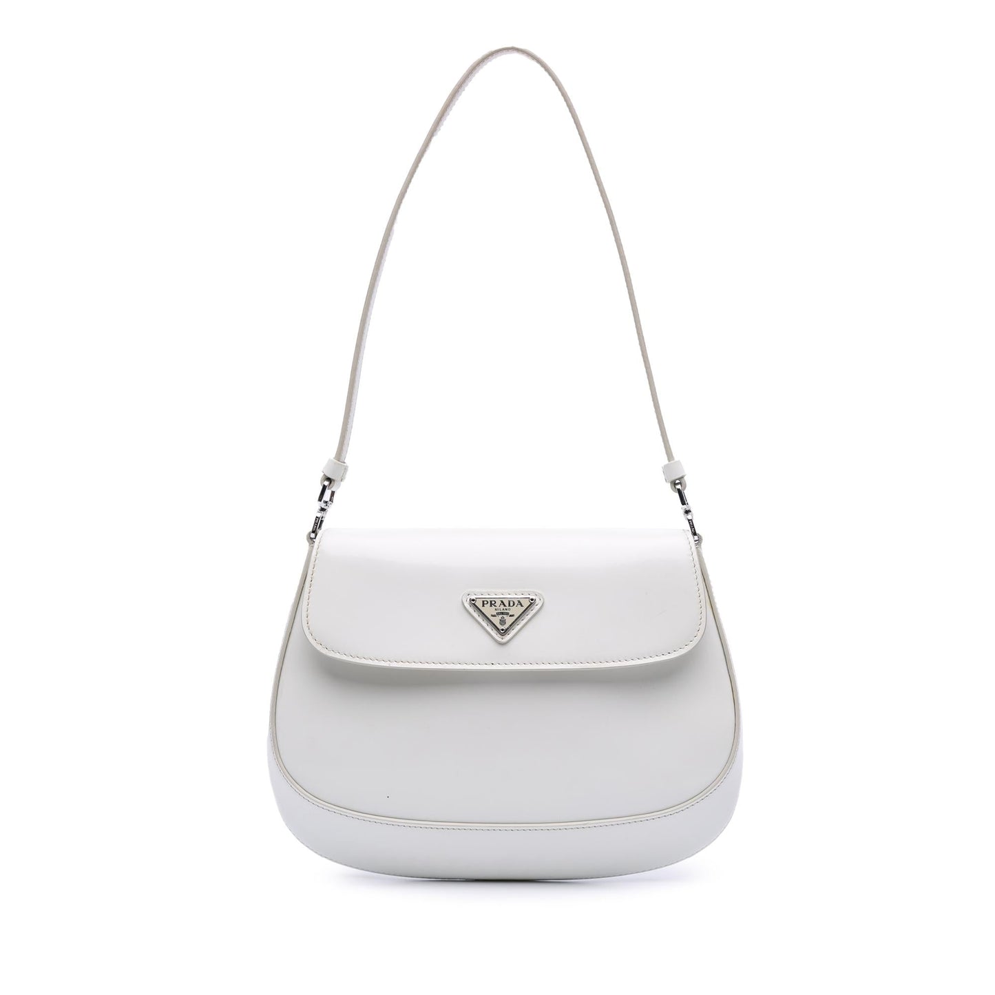 Prada Brushed Cleo Bag Leather Mini Crossbody Bag