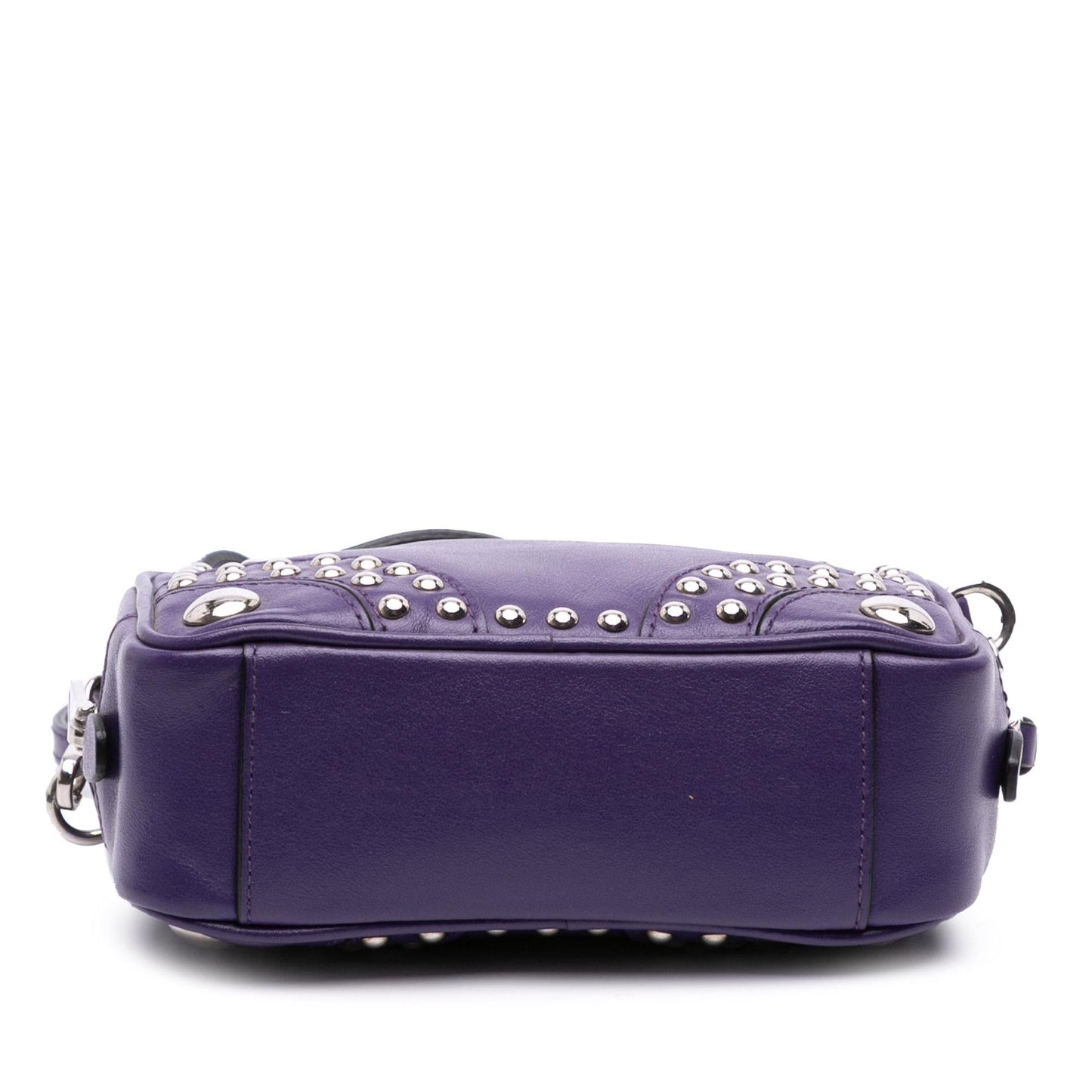 Prada Studded Camera Bag Leather Mini Crossbody Bag