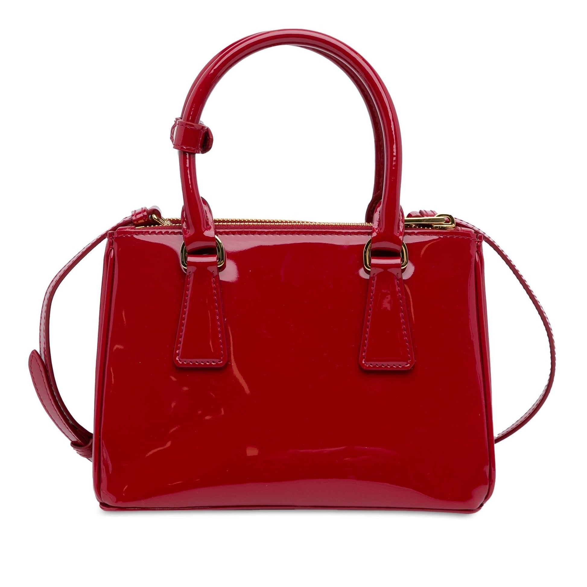 Prada Galleria Double Satchel Shg Prgtu5 Patent Mini Zip Satchel Bag