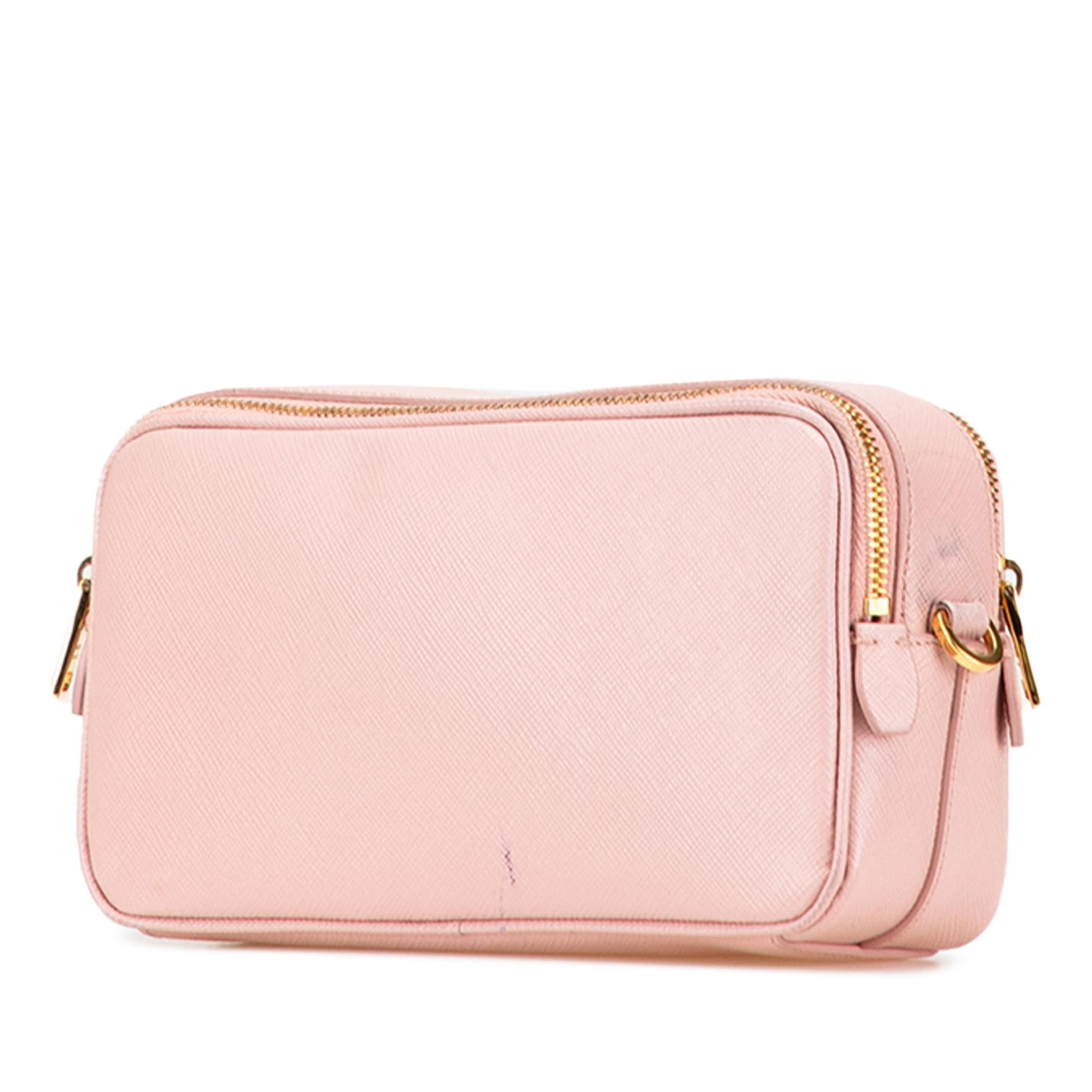 Prada Double Crossbody Saffiano Mini Zip Crossbody Bag