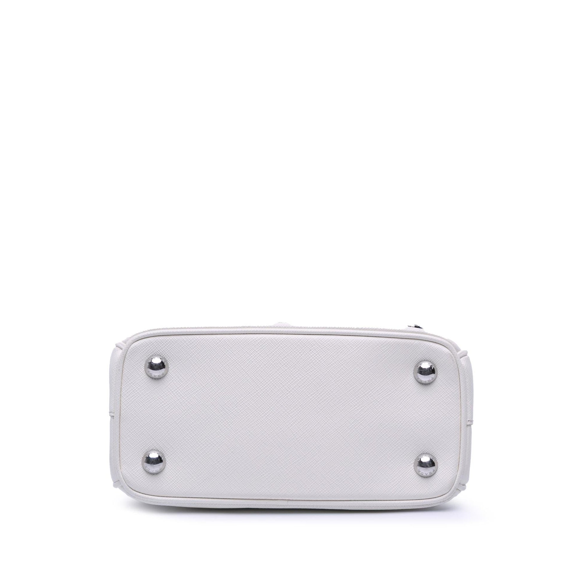 Prada Lux Crystal Embellished Galleria Double Satchel Bag Saffiano Mini Zip