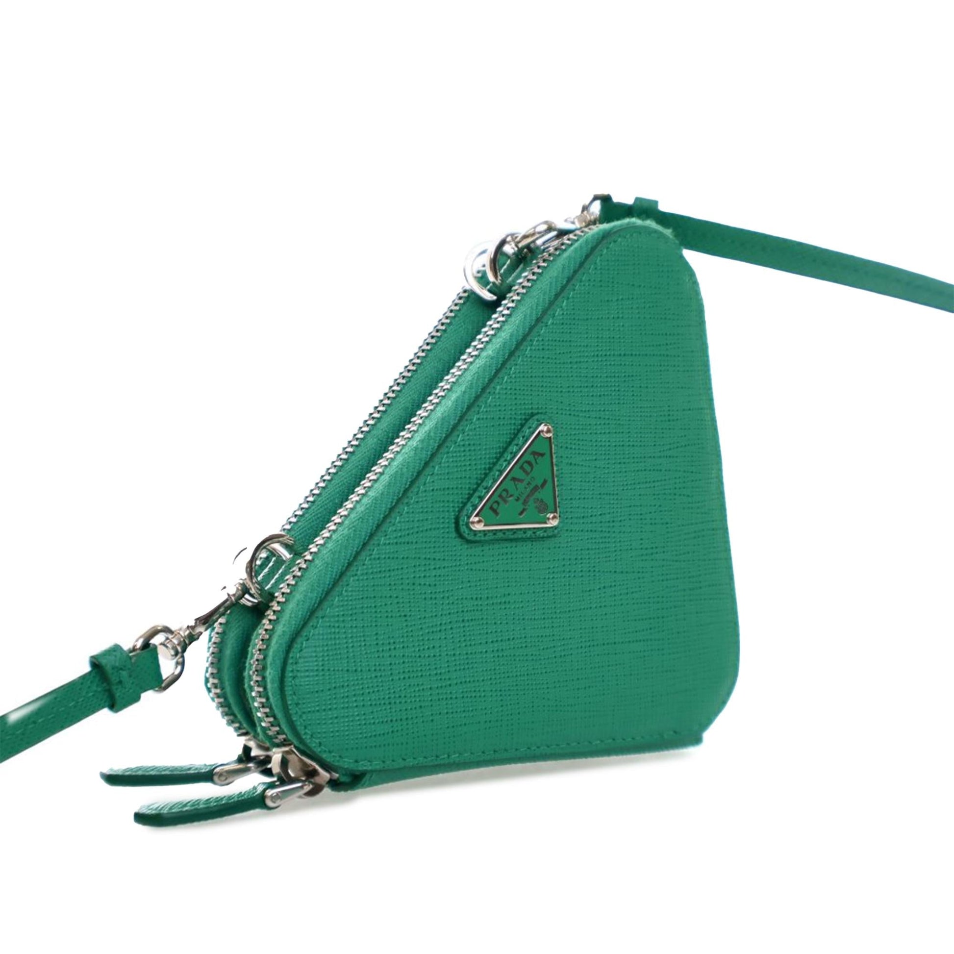 Prada Lux Double Triangle Satchel Saffiano Mini Satchel Bag