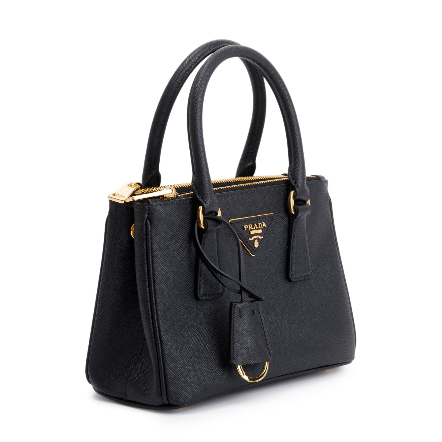 Prada Saffiano Lux Galleria Double Zip Tote Handbag Mini Tote Bag Tote Handbag