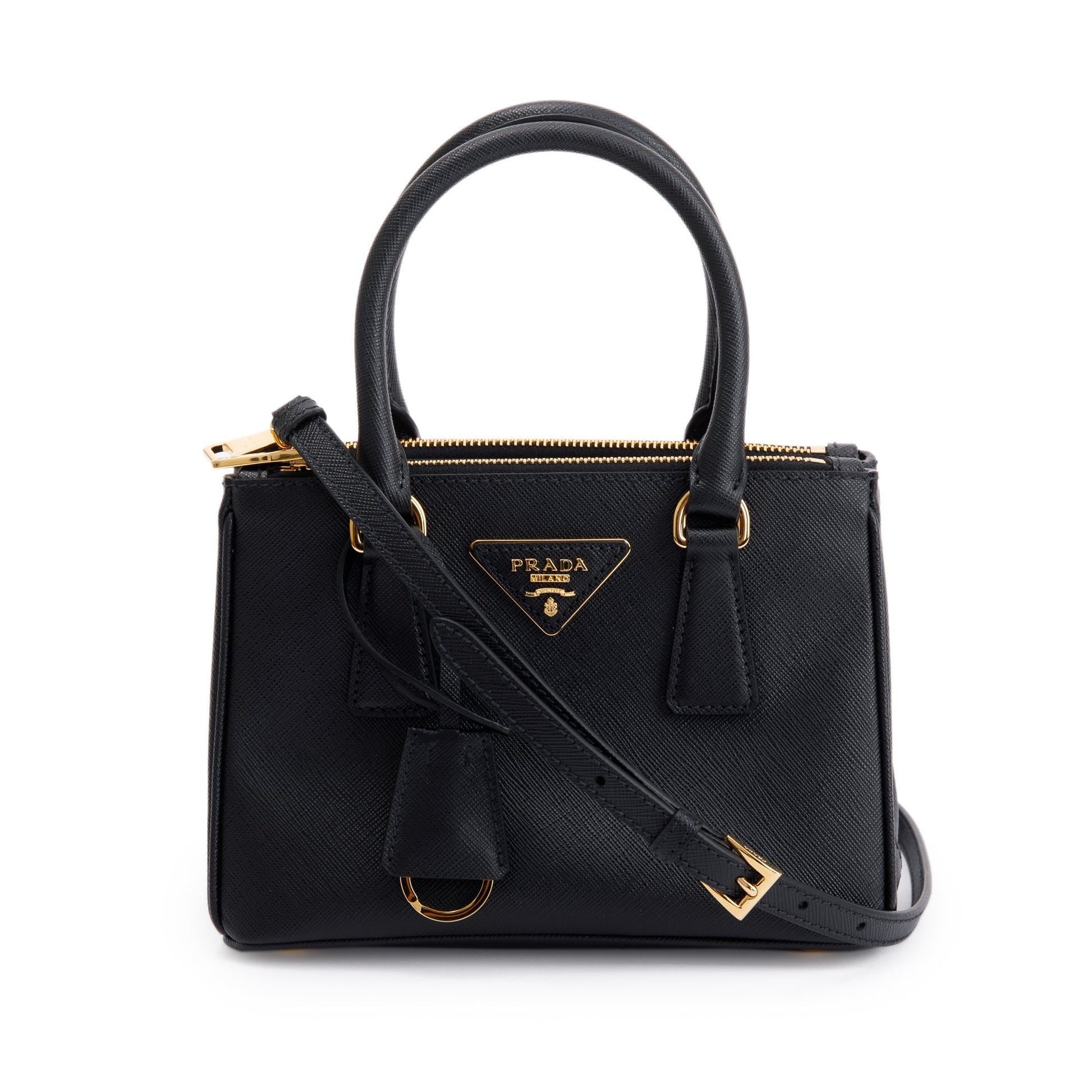 Prada Saffiano Lux Galleria Double Zip Tote Handbag Mini Tote Bag Tote Handbag