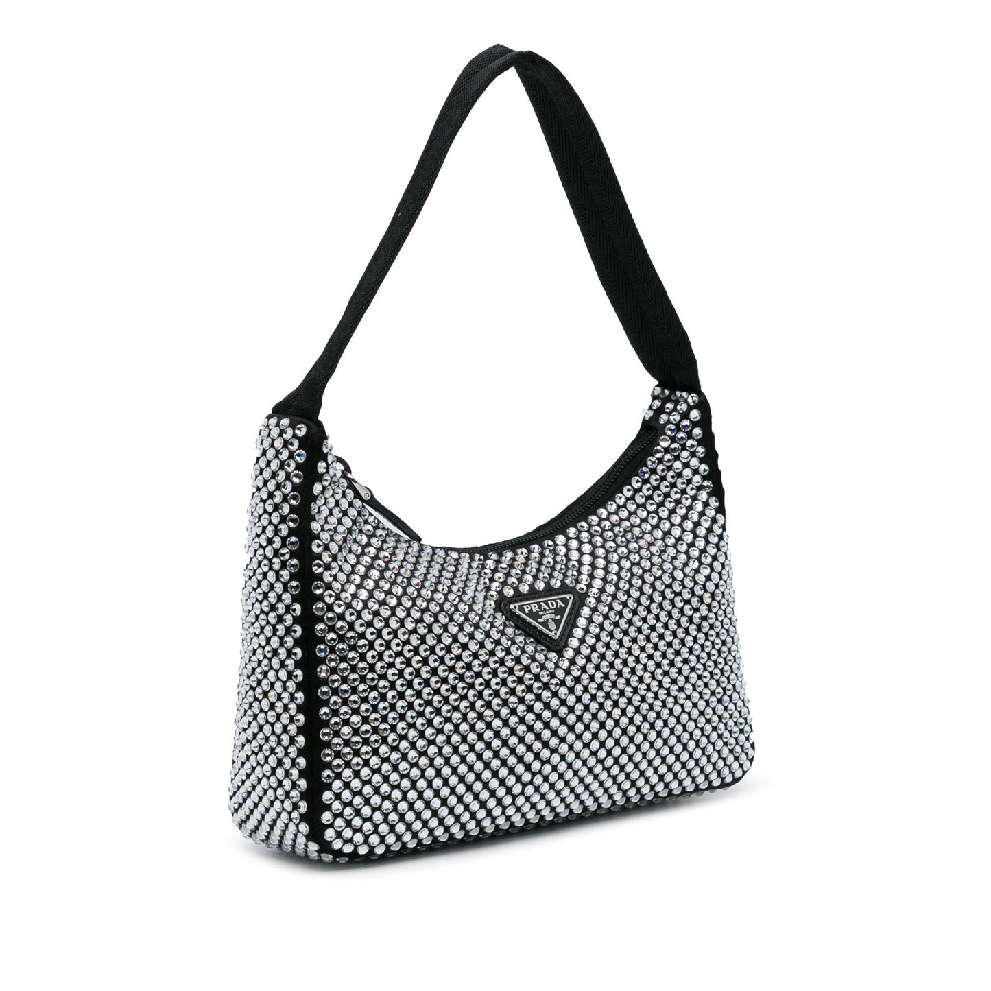 Prada Crystal Re Edition Shoulder Bag Shg K7N60B Satin Mini