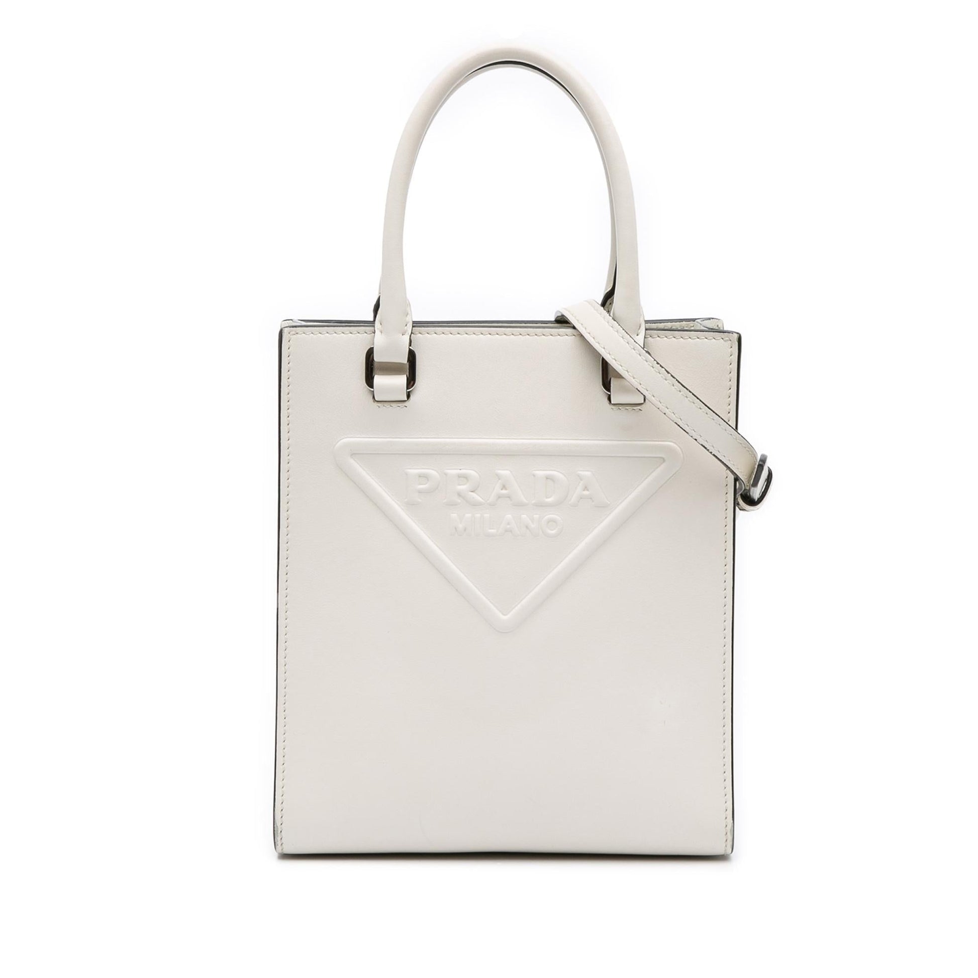 Prada Soft Calf Drill Satchel Mini Logo Satchel Bag