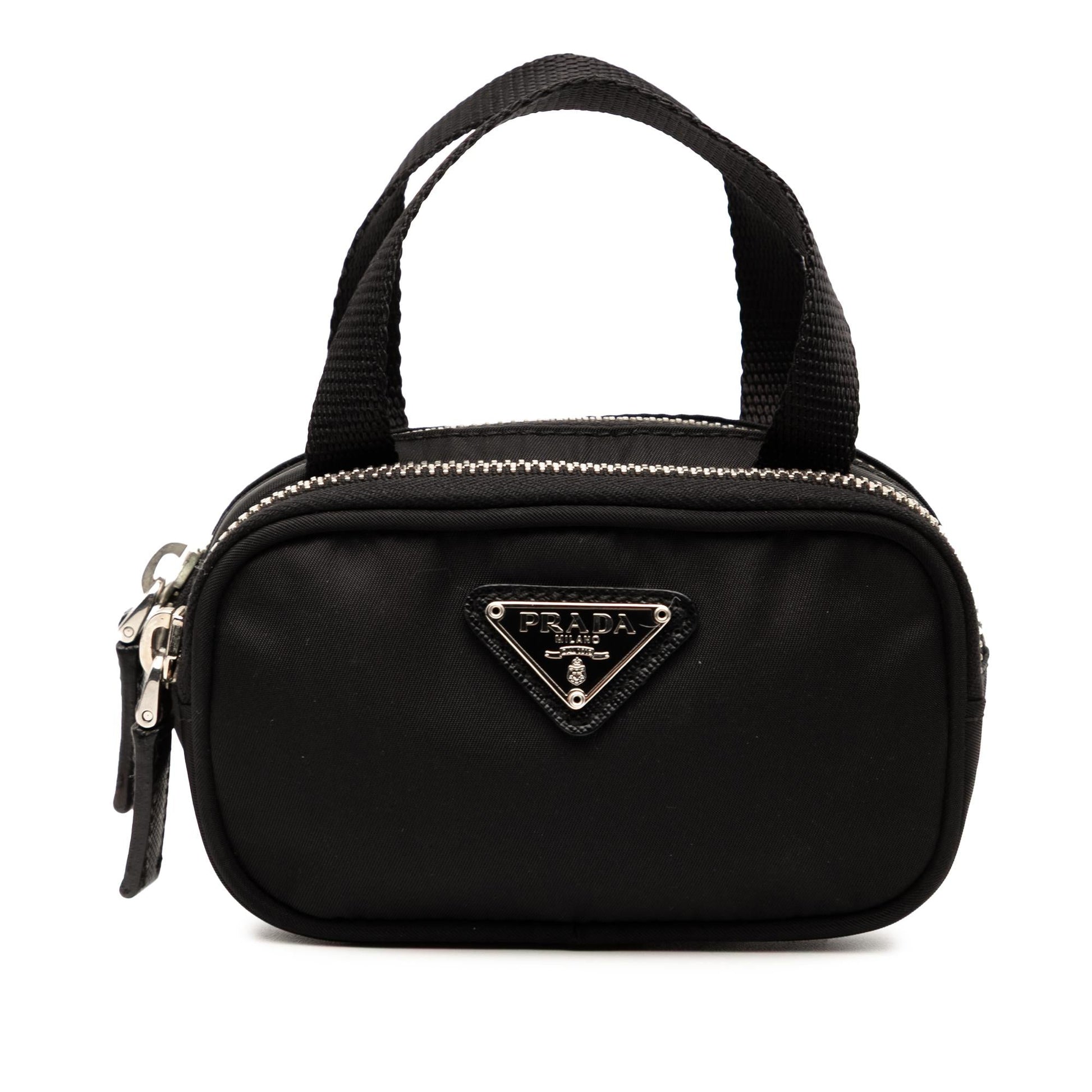 Prada Tessuto Double Handbag Mini Zip Satchel Bag