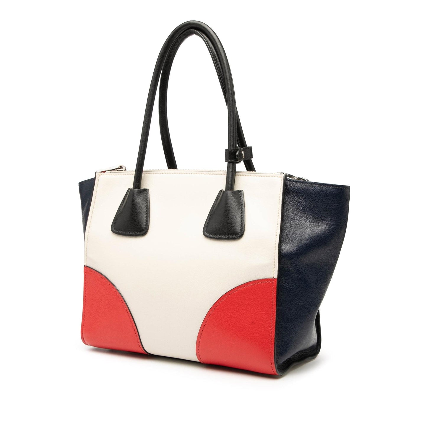 Prada Glace Calf Twin Pocket Satchel Multicolor Satchel Bag