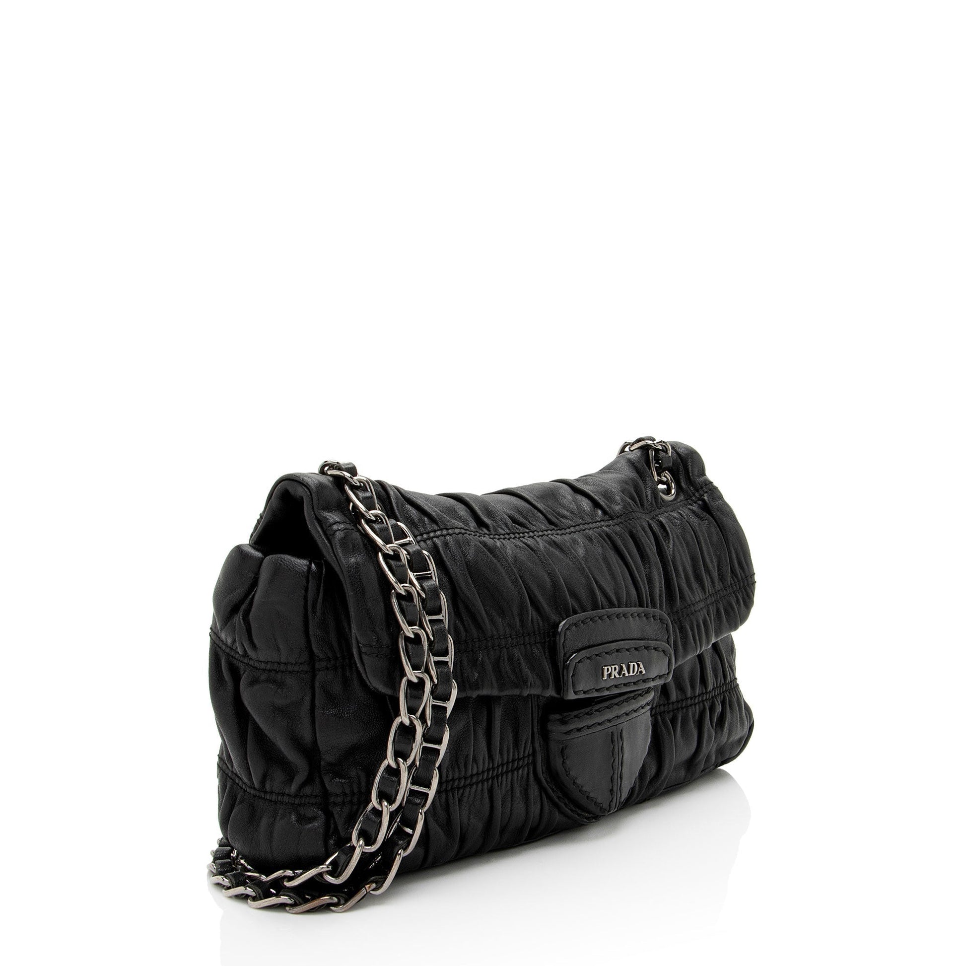 Prada Nappa Gaufre Shoulder Bag Chain