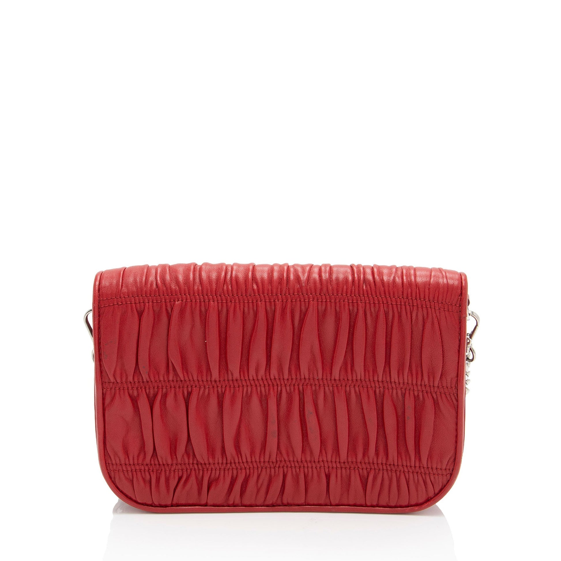 Prada Nappa Gaufre Bag Leather Chain Flap Crossbody Bag