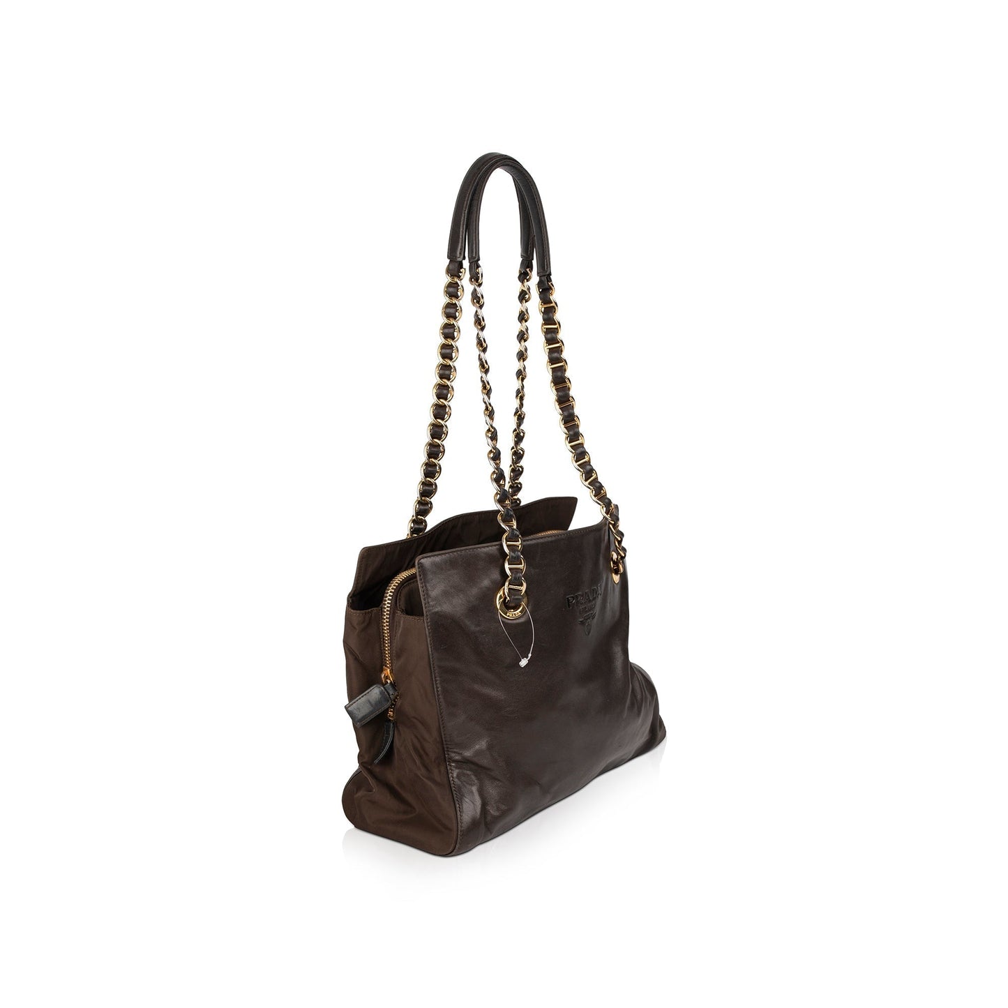 Prada Nappa & Tessuto Catena Bag Leather Nylon Travel Bag