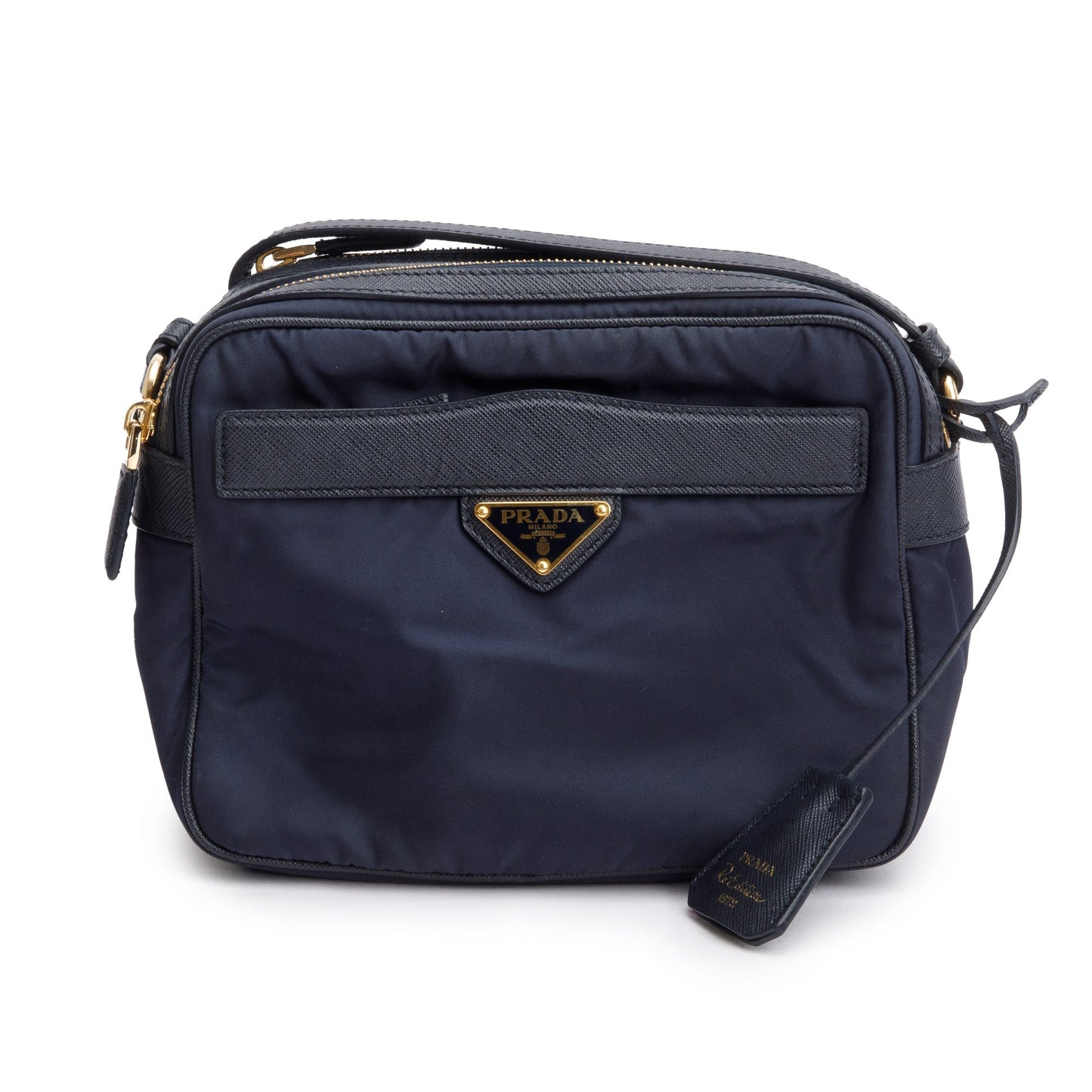 Prada Navy And Saffiano Trim Re Edition Shoulder Leather Nylon Shoulder Bag