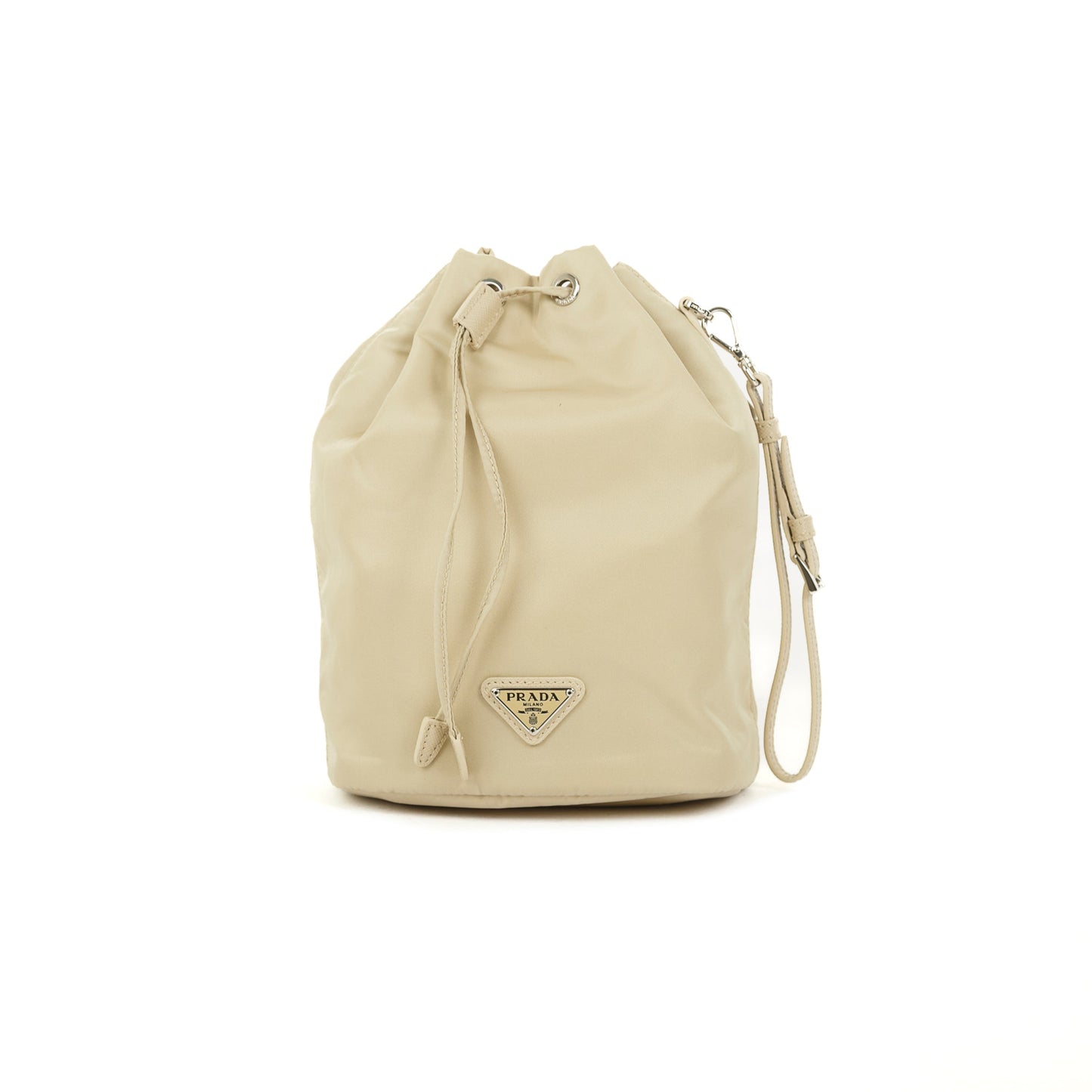 Prada Wristlet Pouch Handbag Nylon Mini Bucket Bag