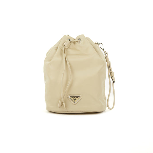 Prada Wristlet Pouch Handbag Nylon Mini Bucket Bag