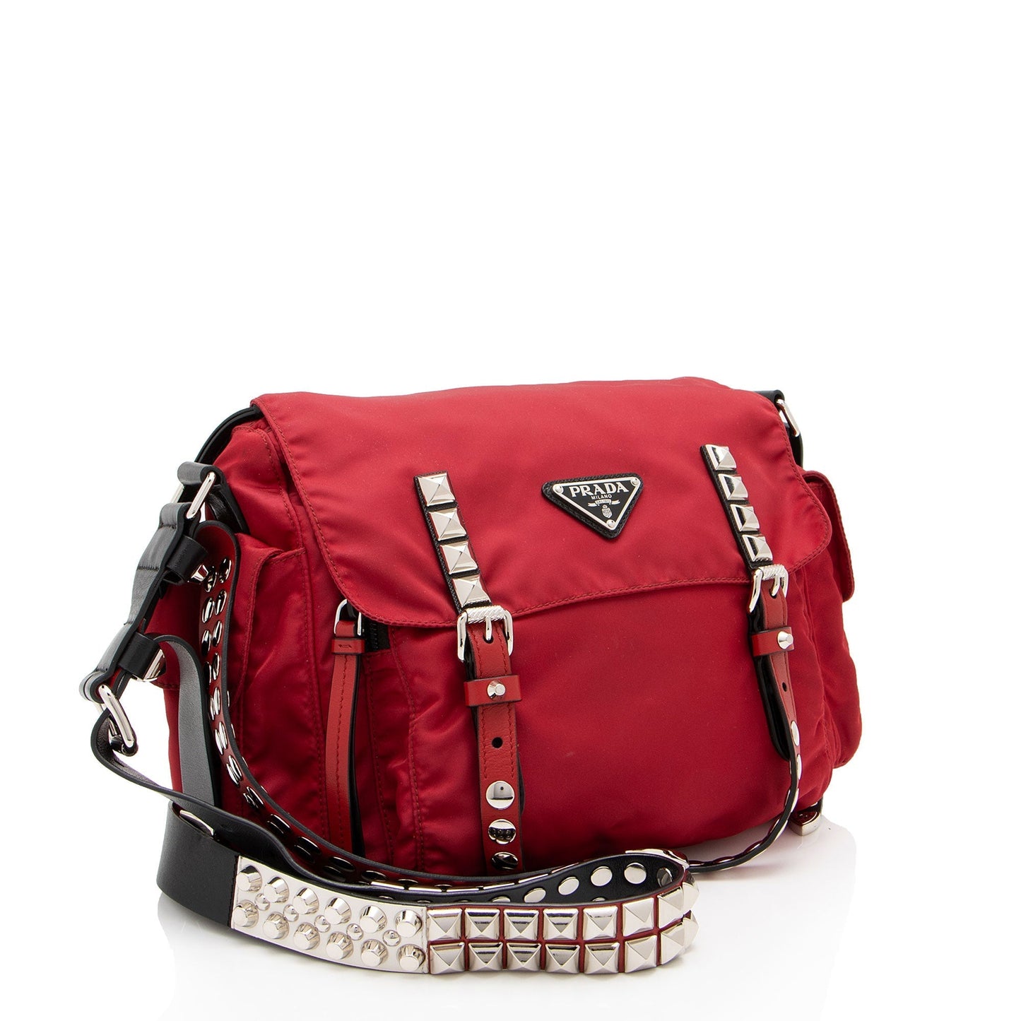 Prada Tessuto Studded New Vela Messenger Shf Cxmopg Shoulder Bag
