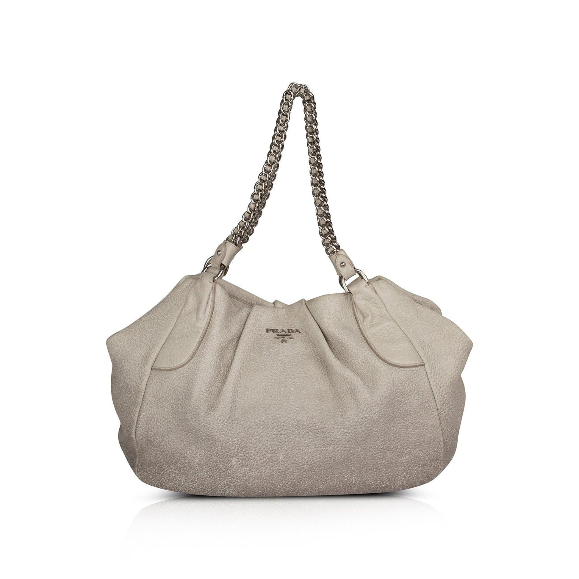 Prada Ombre Cervo Lux Hobo Handbag Chain Travel Bag