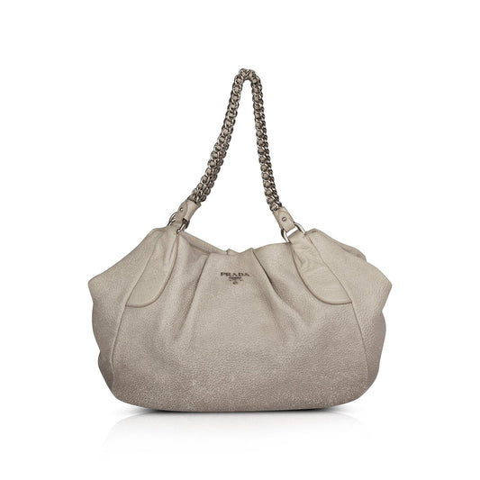Prada Ombre Cervo Lux Hobo Handbag Chain Travel Bag