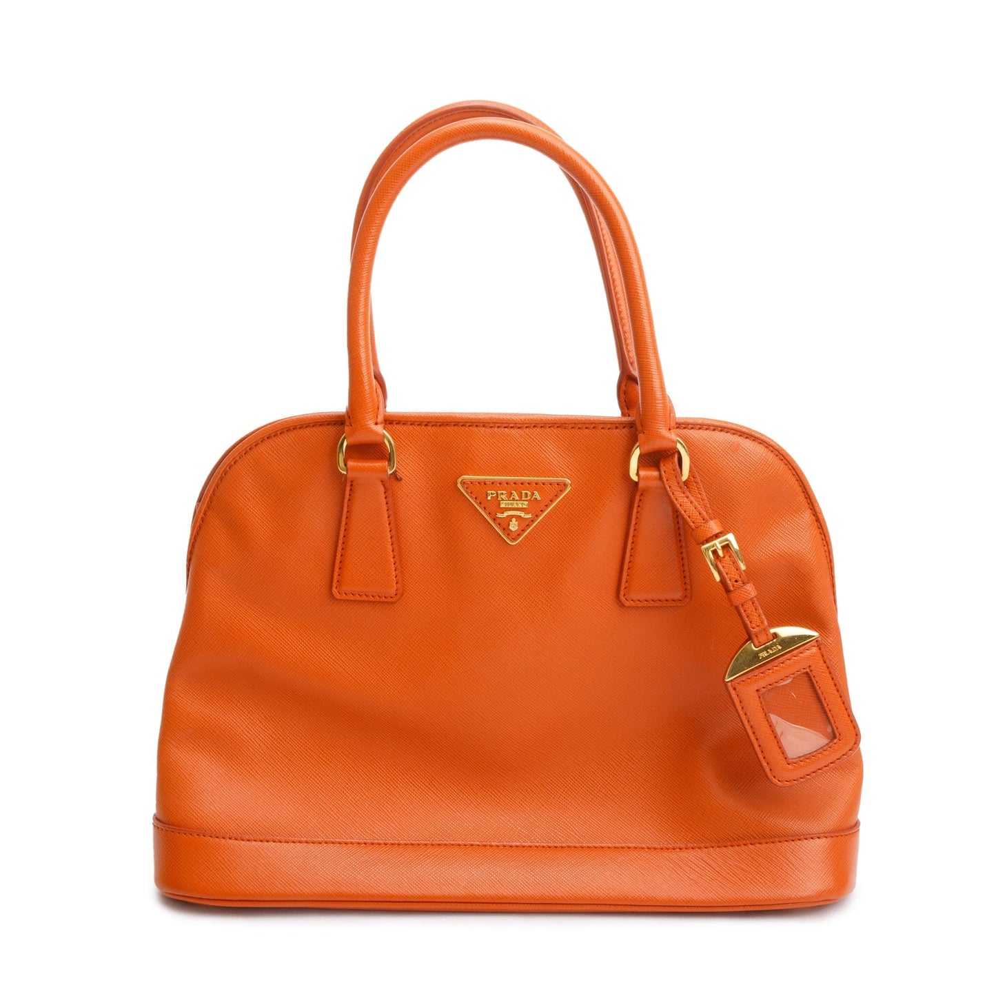 Prada Orange Saffiano Lux Open Promenade Tote Handbag Medium Tote Bag